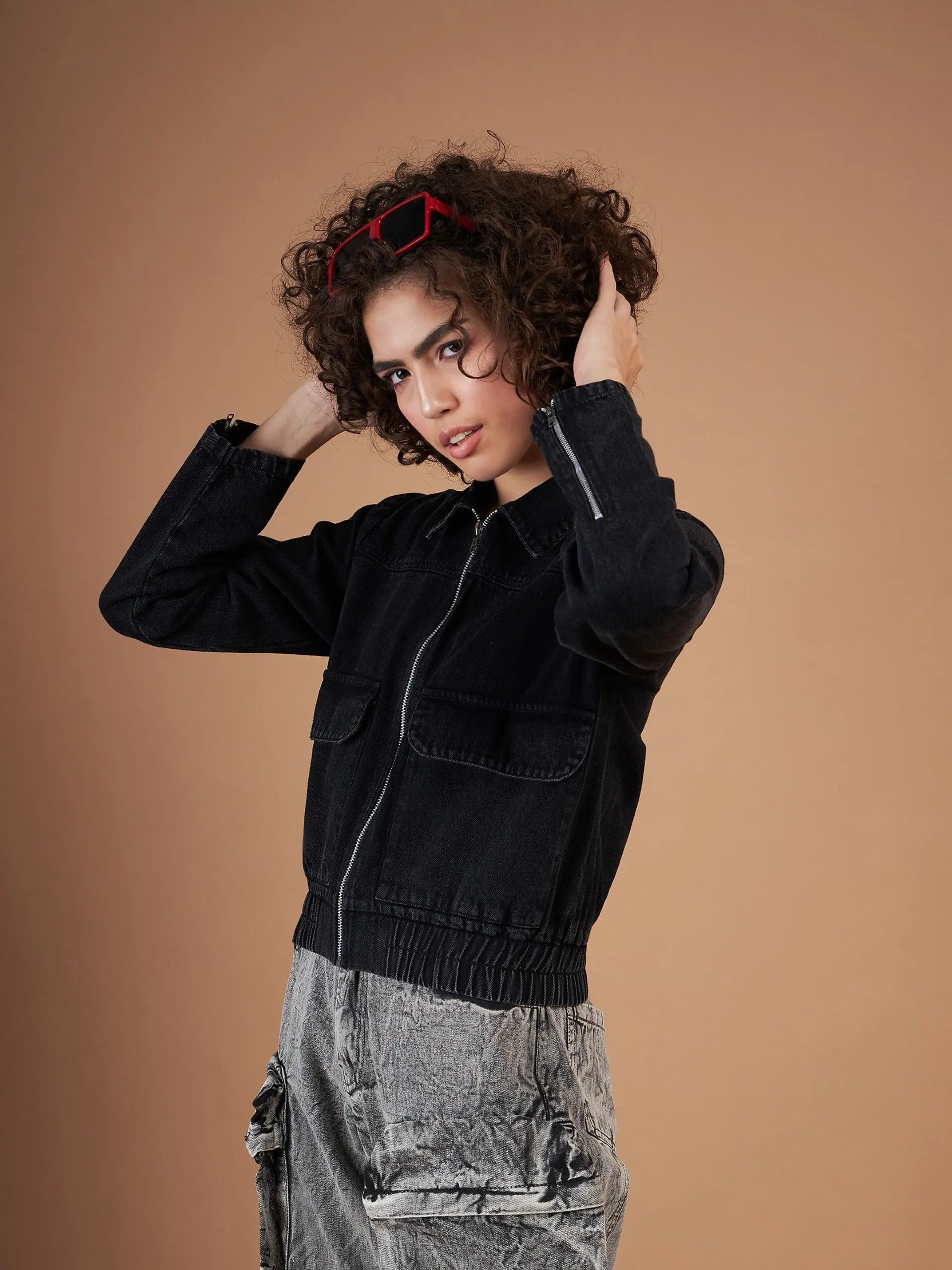 Black Denim Jacket - Women's Outerwear & Fashion Jackets