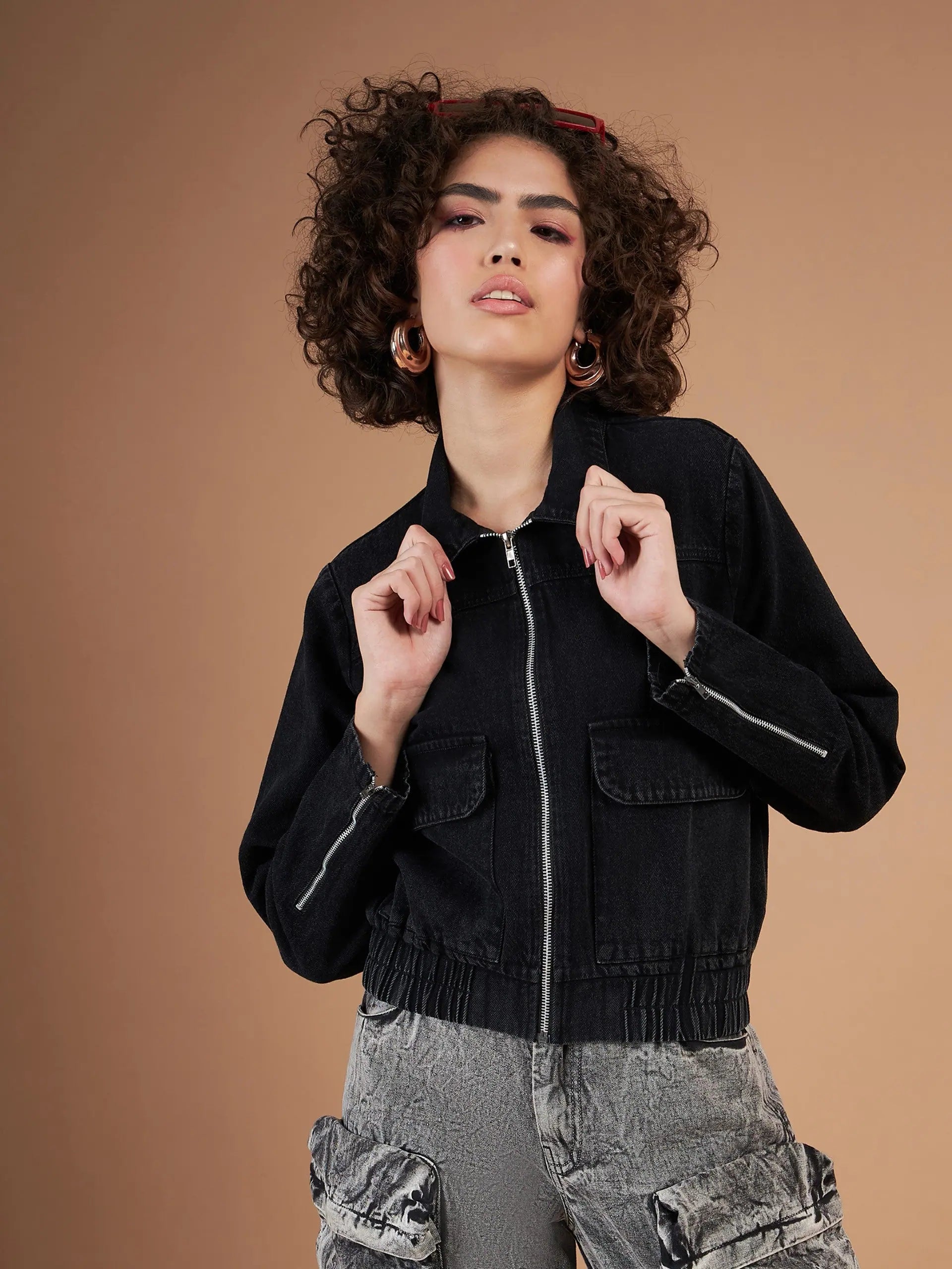 Black Denim Jacket - Women's Outerwear & Fashion Jackets