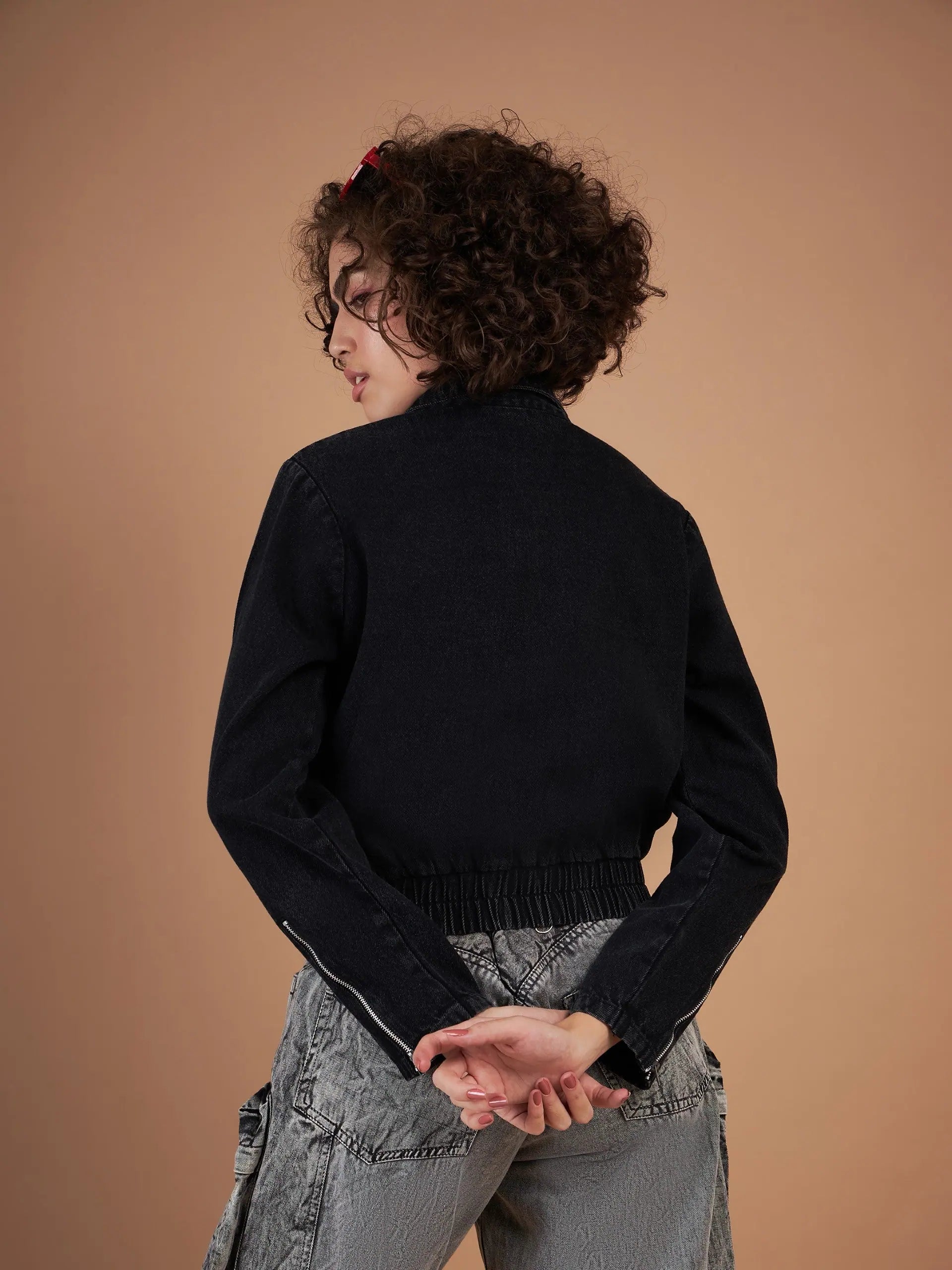 Black Denim Jacket - Women's Outerwear & Fashion Jackets