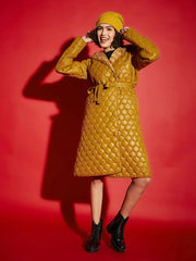 Women Solid Standard Mustard Full Sleeve Jacket