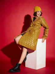 Women Solid Standard Mustard Full Sleeve Jacket