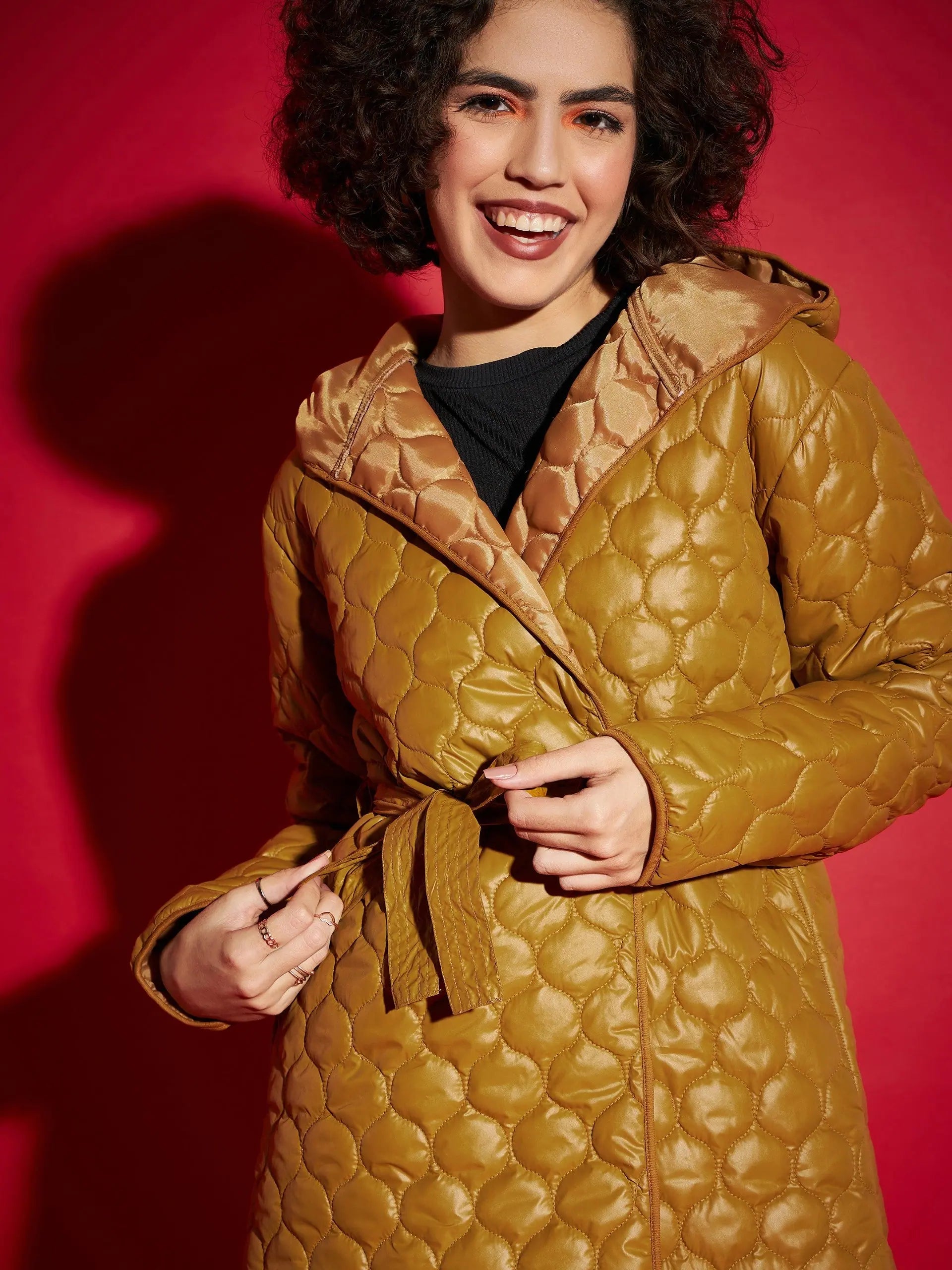 Mustard Puffer Jacket - Trendy Women's Winter Coats