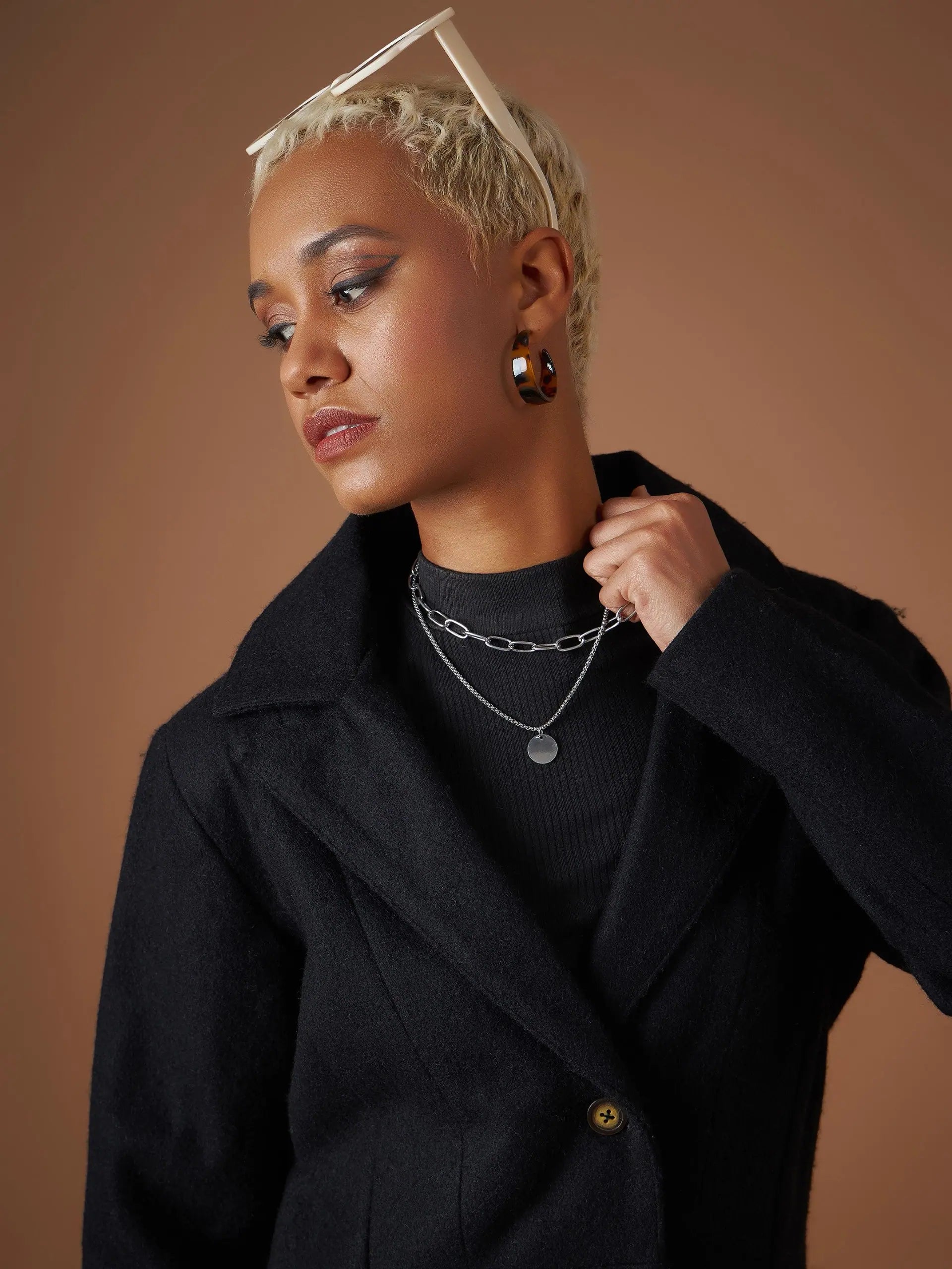 Black Tweed Longline Blazer - Stylish Women's Western Wear