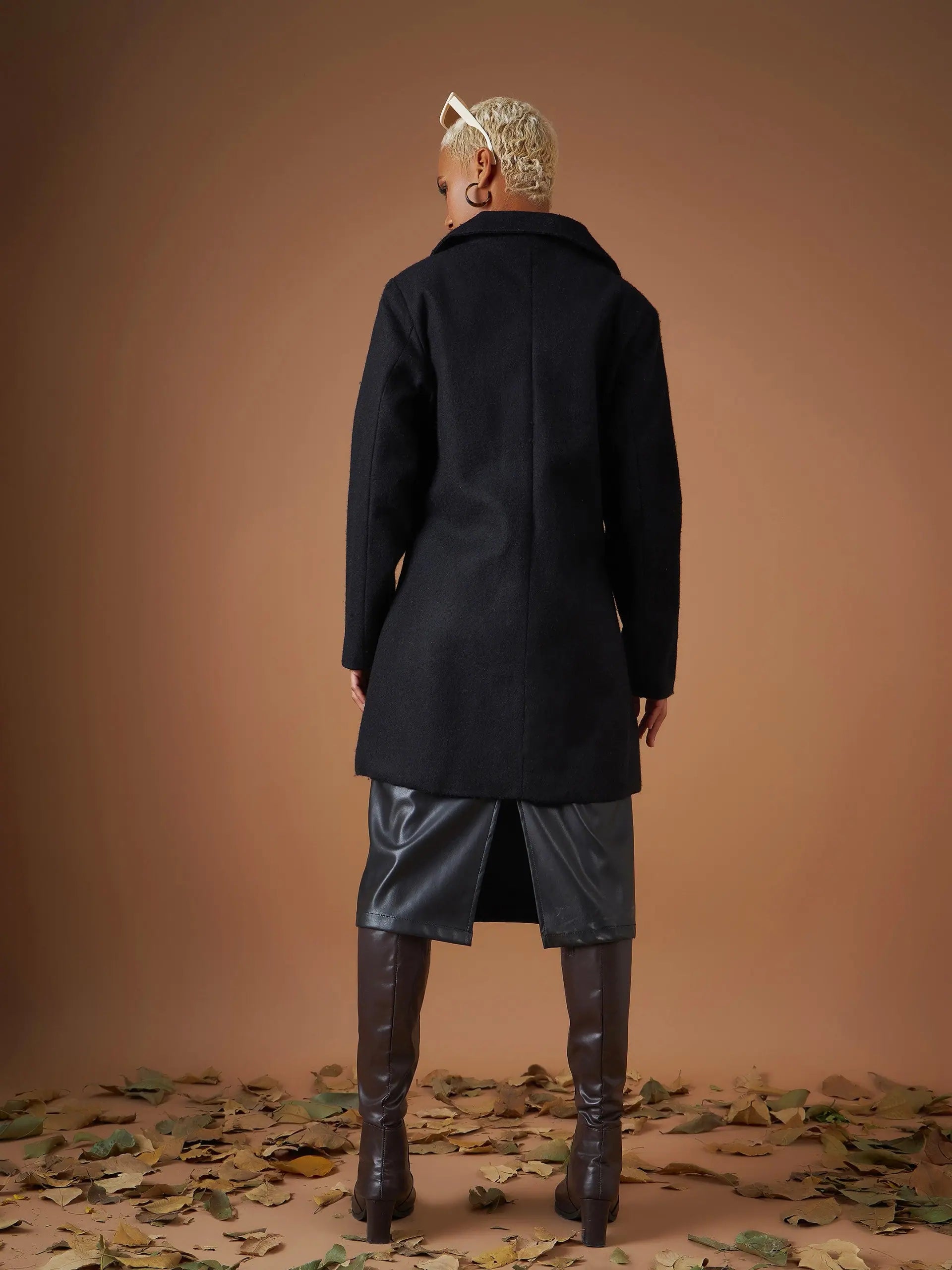 Black Tweed Longline Blazer - Stylish Women's Western Wear