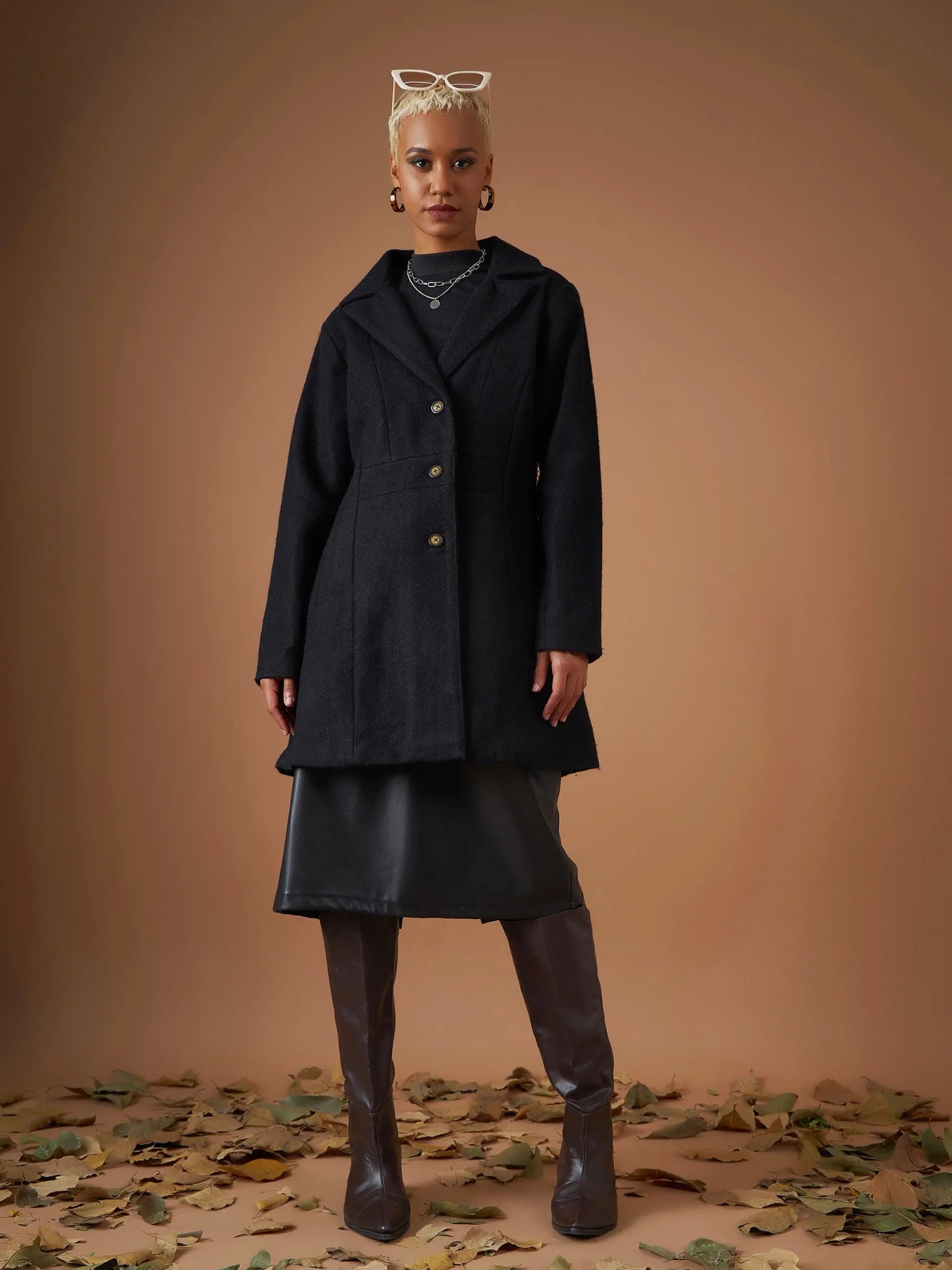 Black Tweed Longline Blazer - Stylish Women's Western Wear