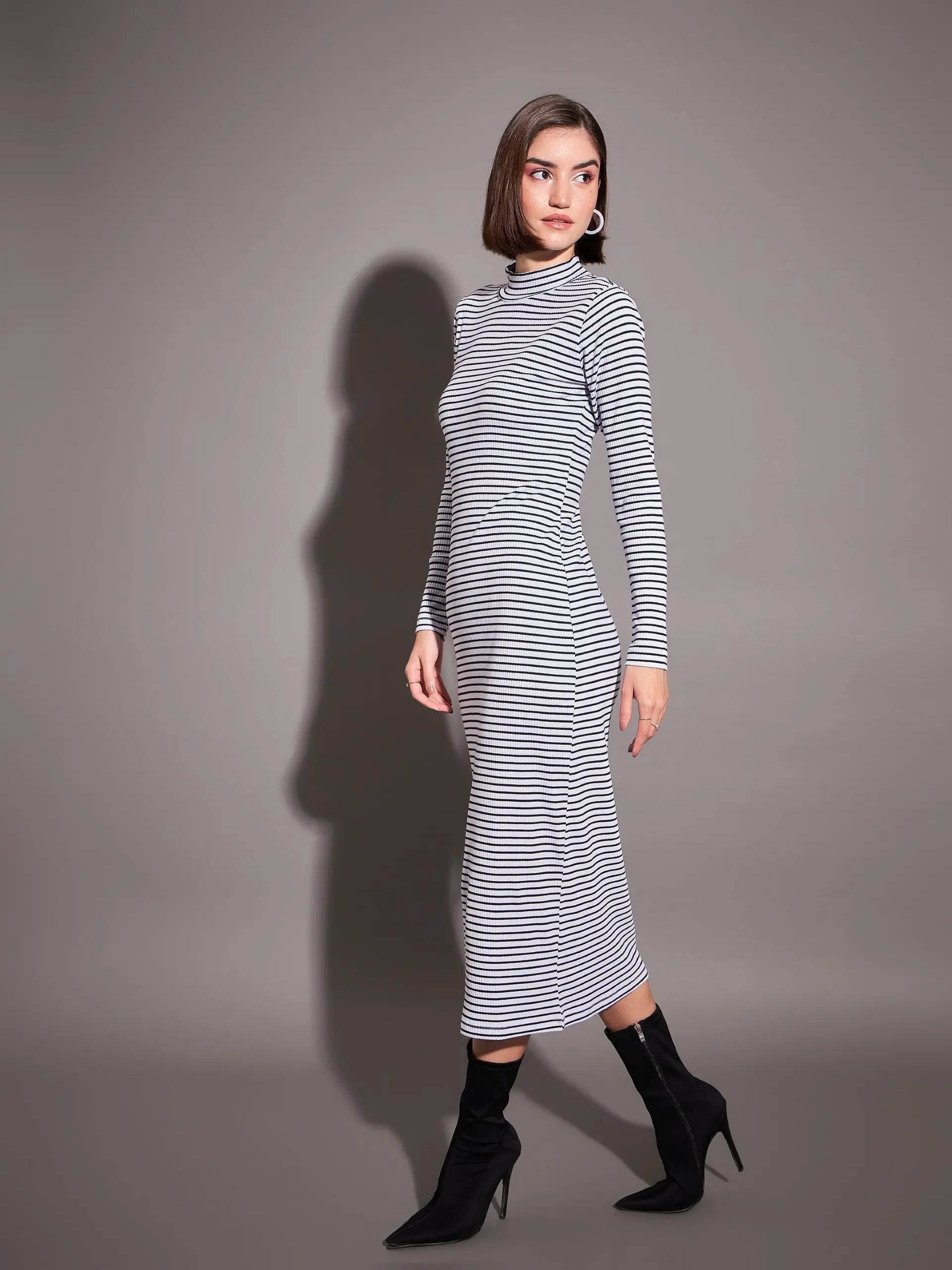 Black Striped Maxi Dress | Women's Ethnic Lehenga | Designer S...