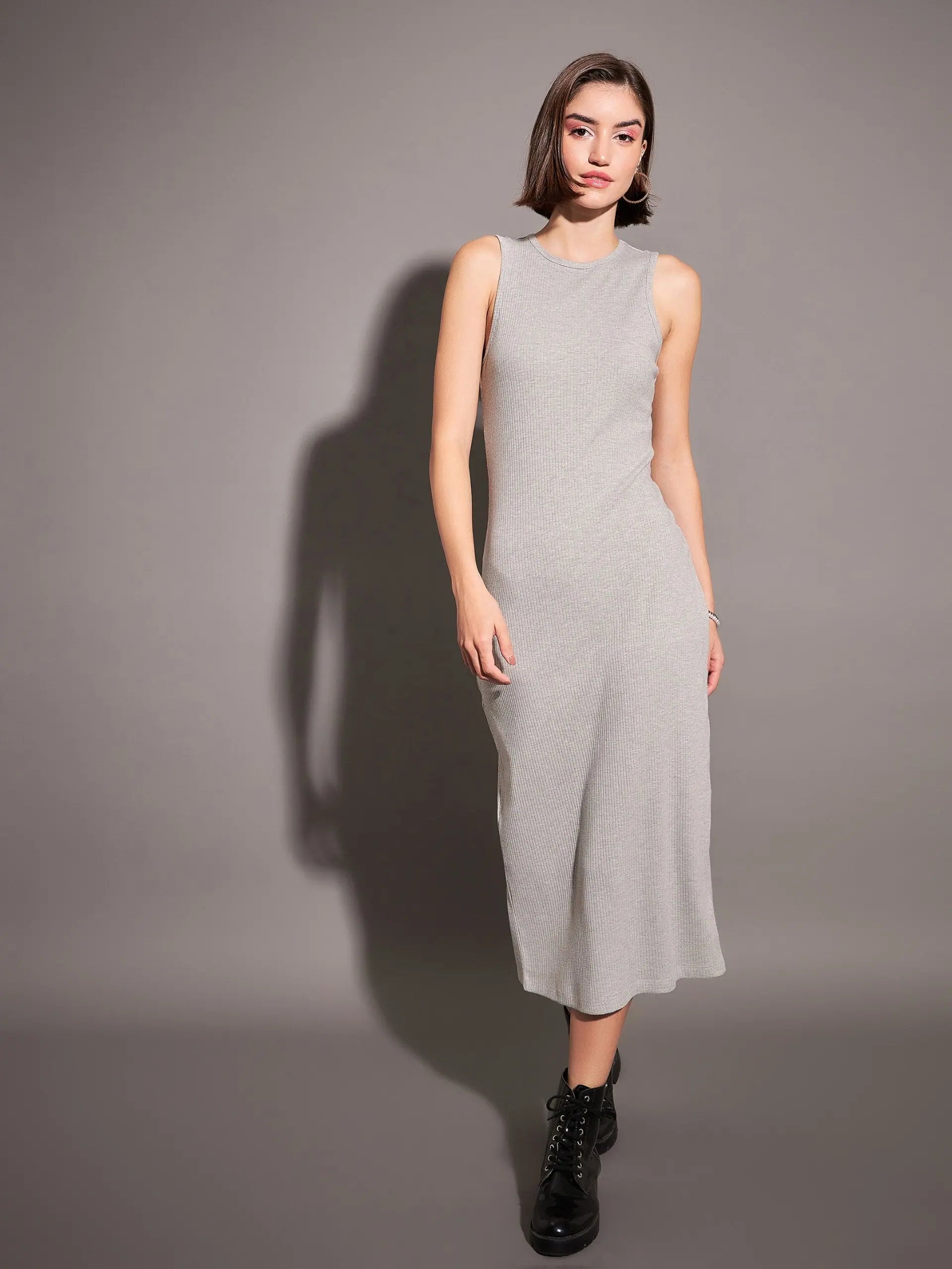 Grey Bodycon Dress - Women's Lehenga for Modern Style