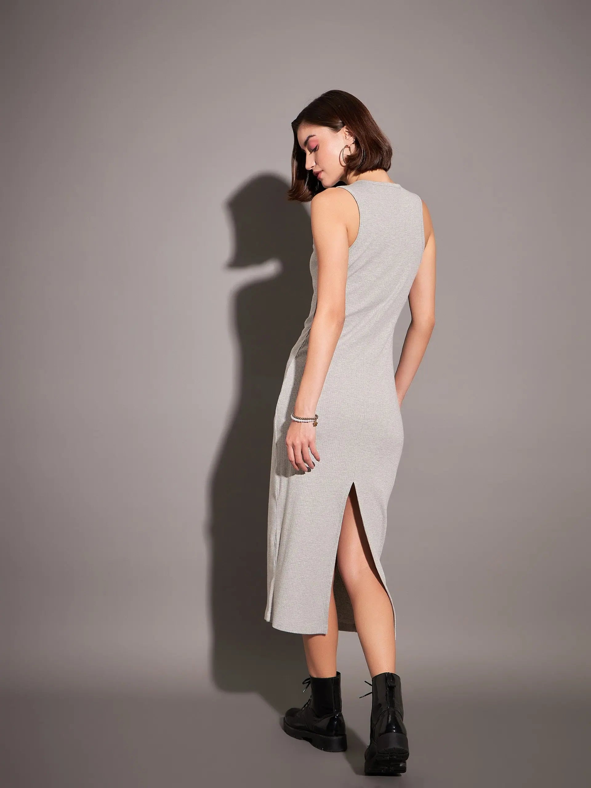 Grey Bodycon Dress - Women's Lehenga for Modern Style