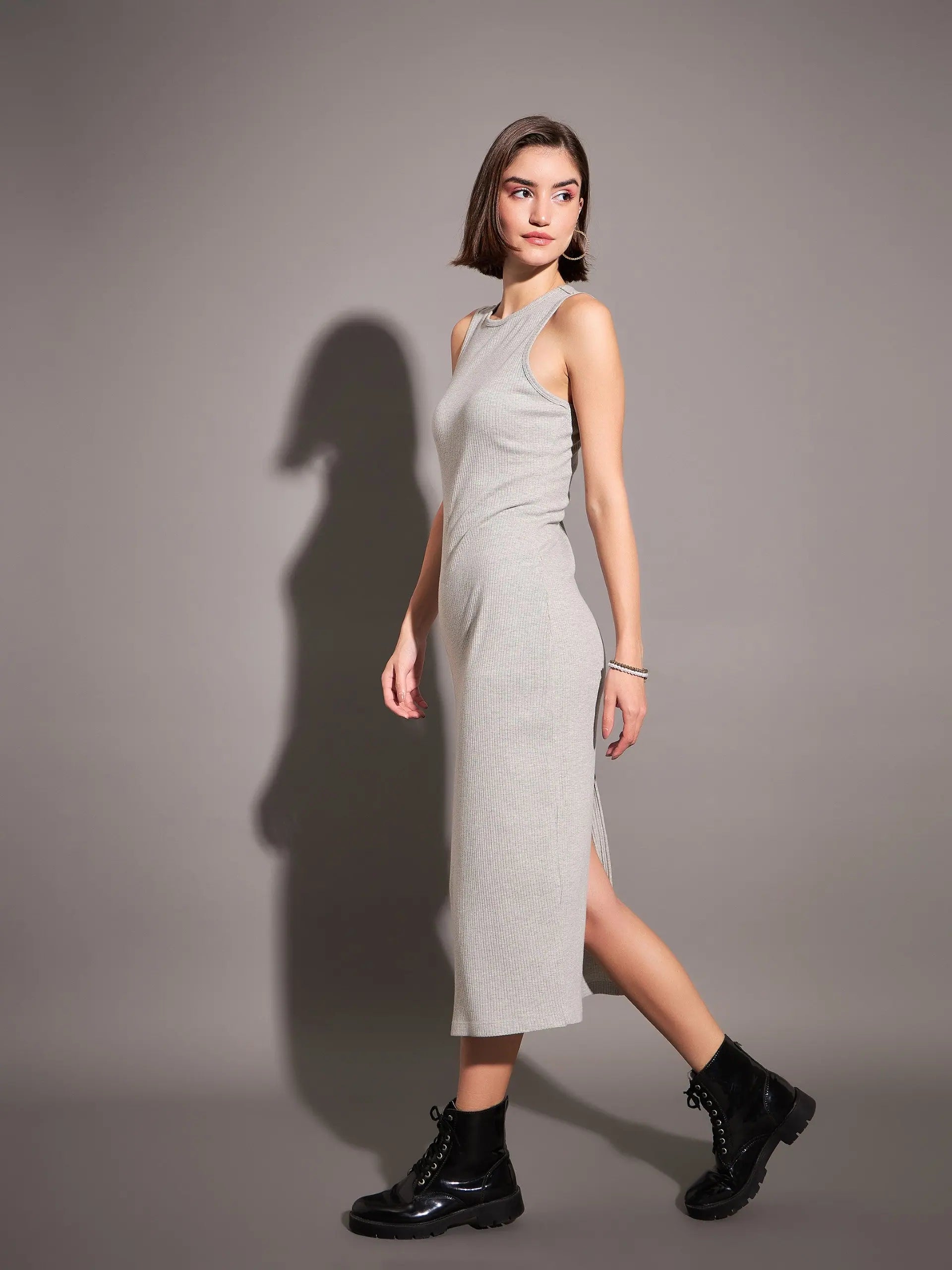 Grey Bodycon Dress - Women's Lehenga for Modern Style