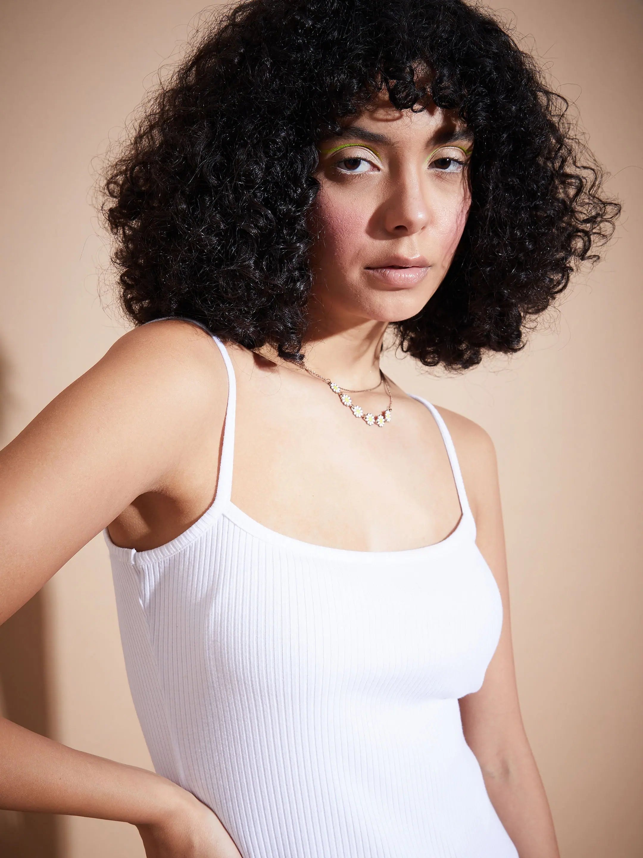 White Rib Strappy Top | Women's Western Wear | [Brand]