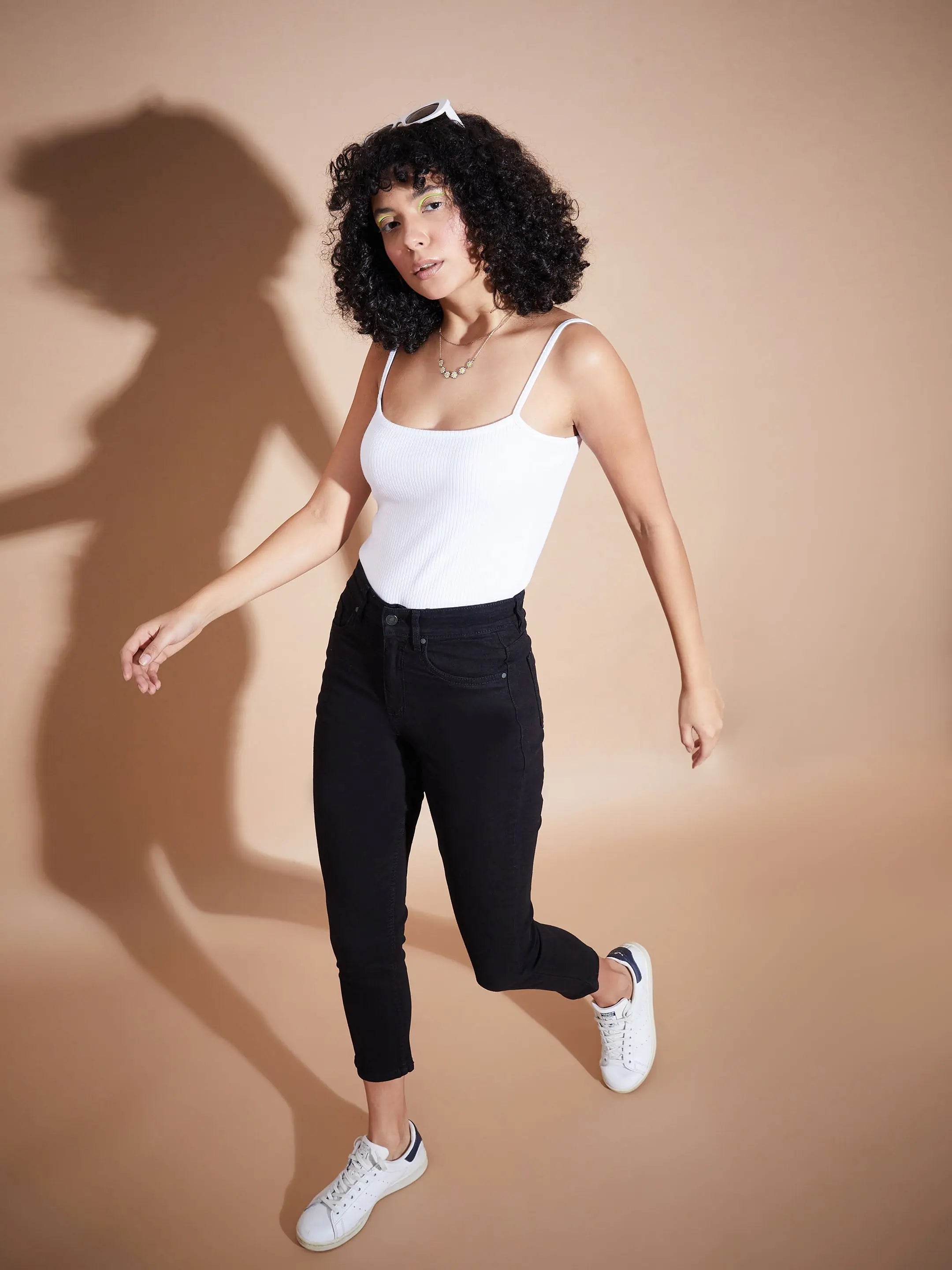 White Rib Strappy Top | Women's Western Wear | [Brand]