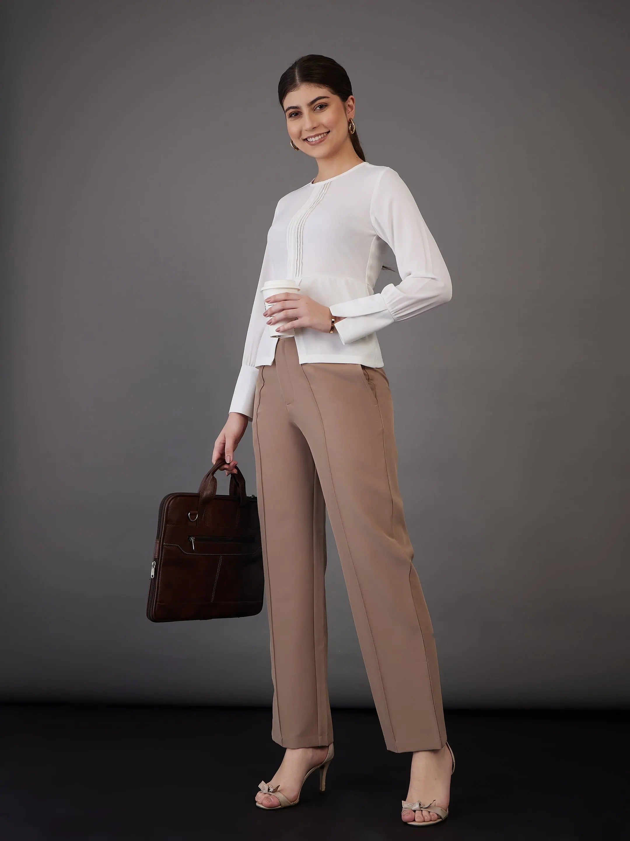 White Pin Tuck Peplum Top - Western Clothing for Women