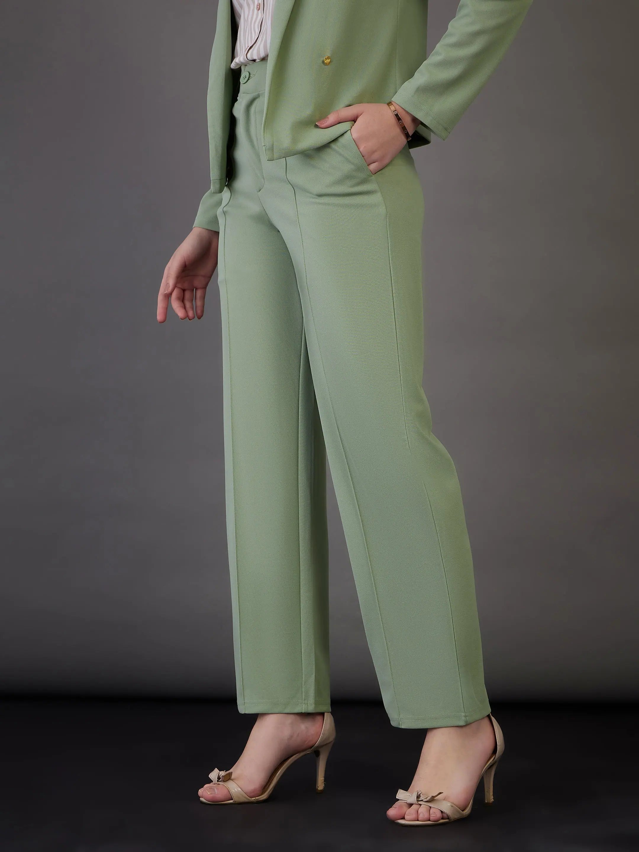 Green Darted Pants - Women's Western Wear | Canton Knit