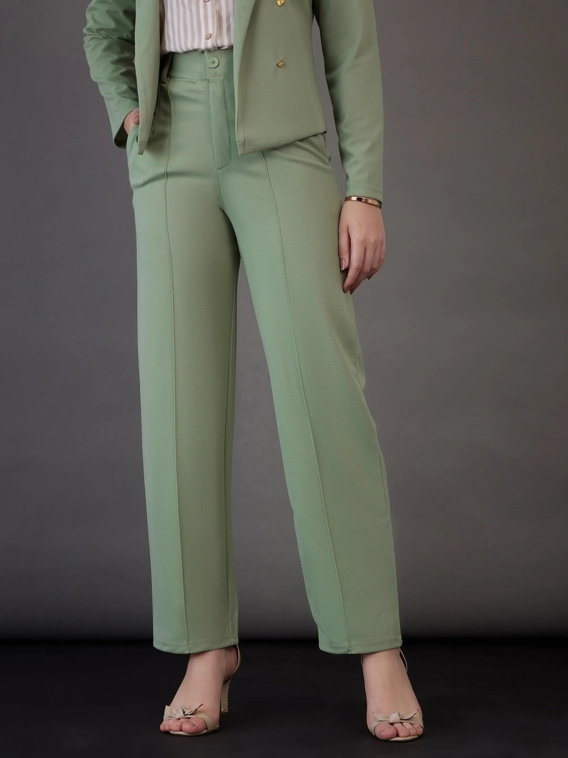 Green Darted Pants - Women's Western Wear | Canton Knit