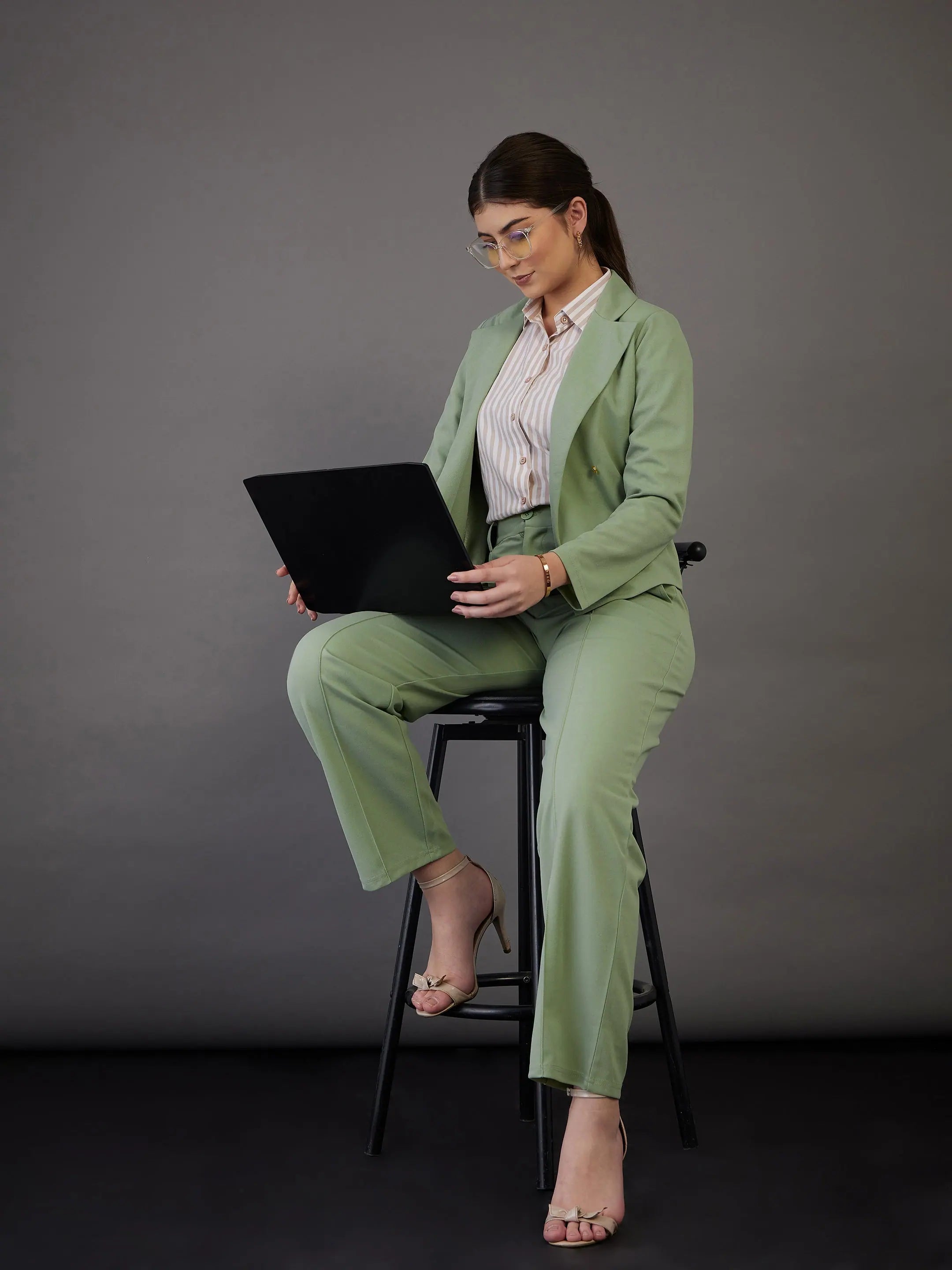 Green Darted Pants - Women's Western Wear | Canton Knit