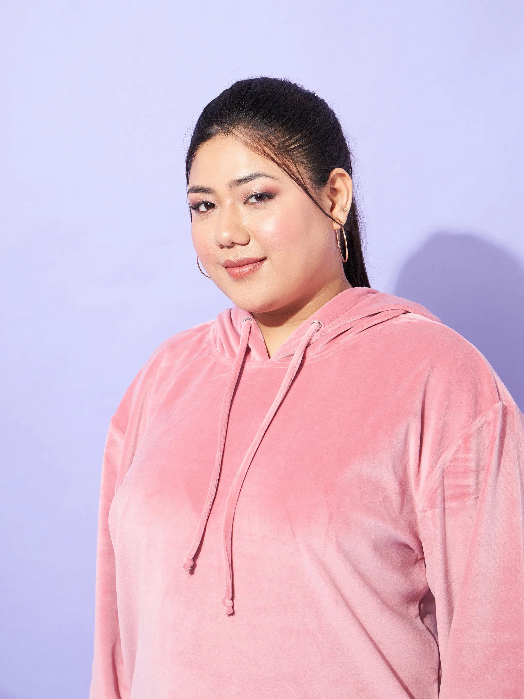 Pink Velour Hoodie & Joggers Set - Women's Western Clothing