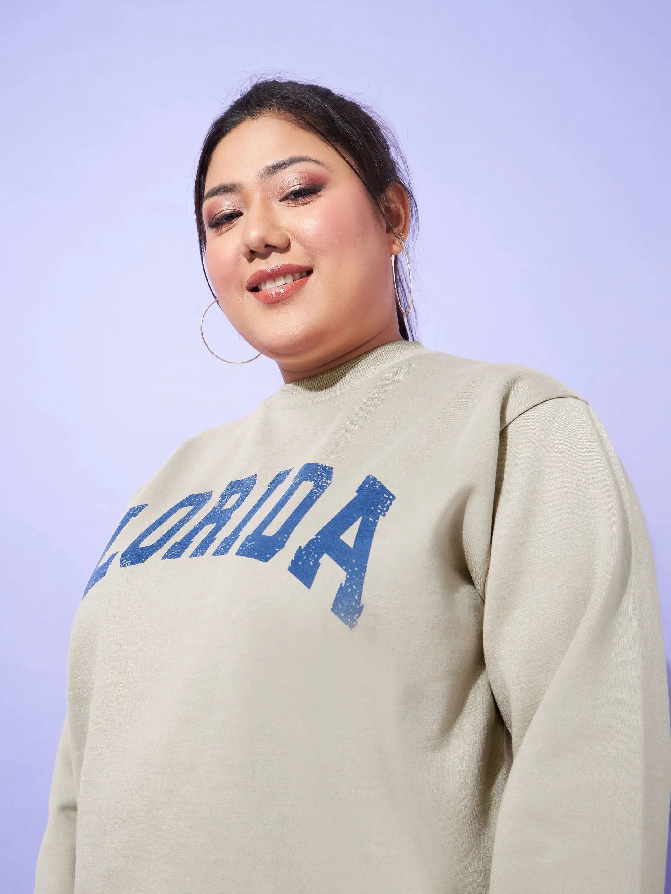 Grey Fleece Florida Sweatshirt and Track Pants - Women's Lehenga