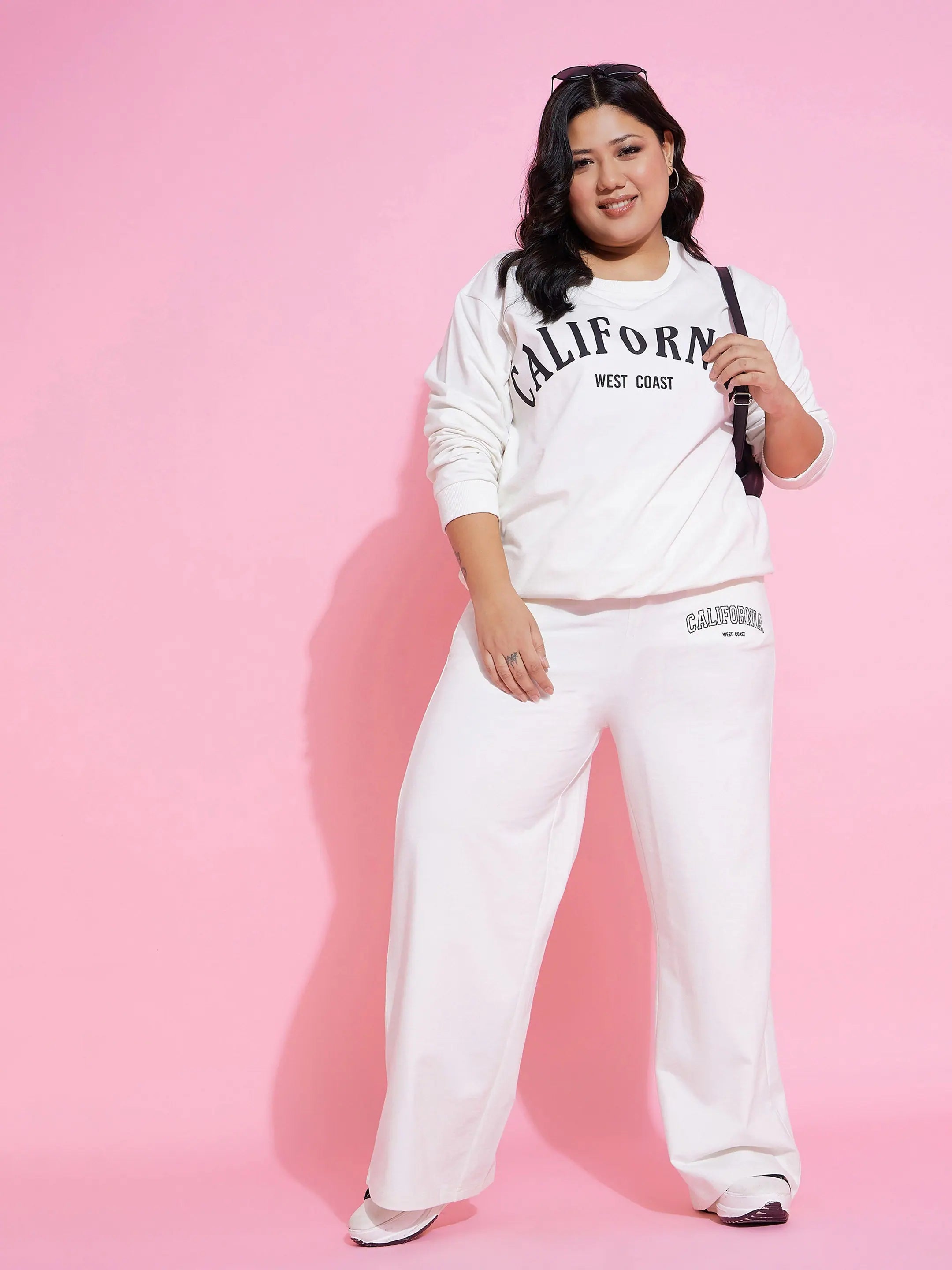 White California Sweatshirt & Track Pants - Lehenga for Women