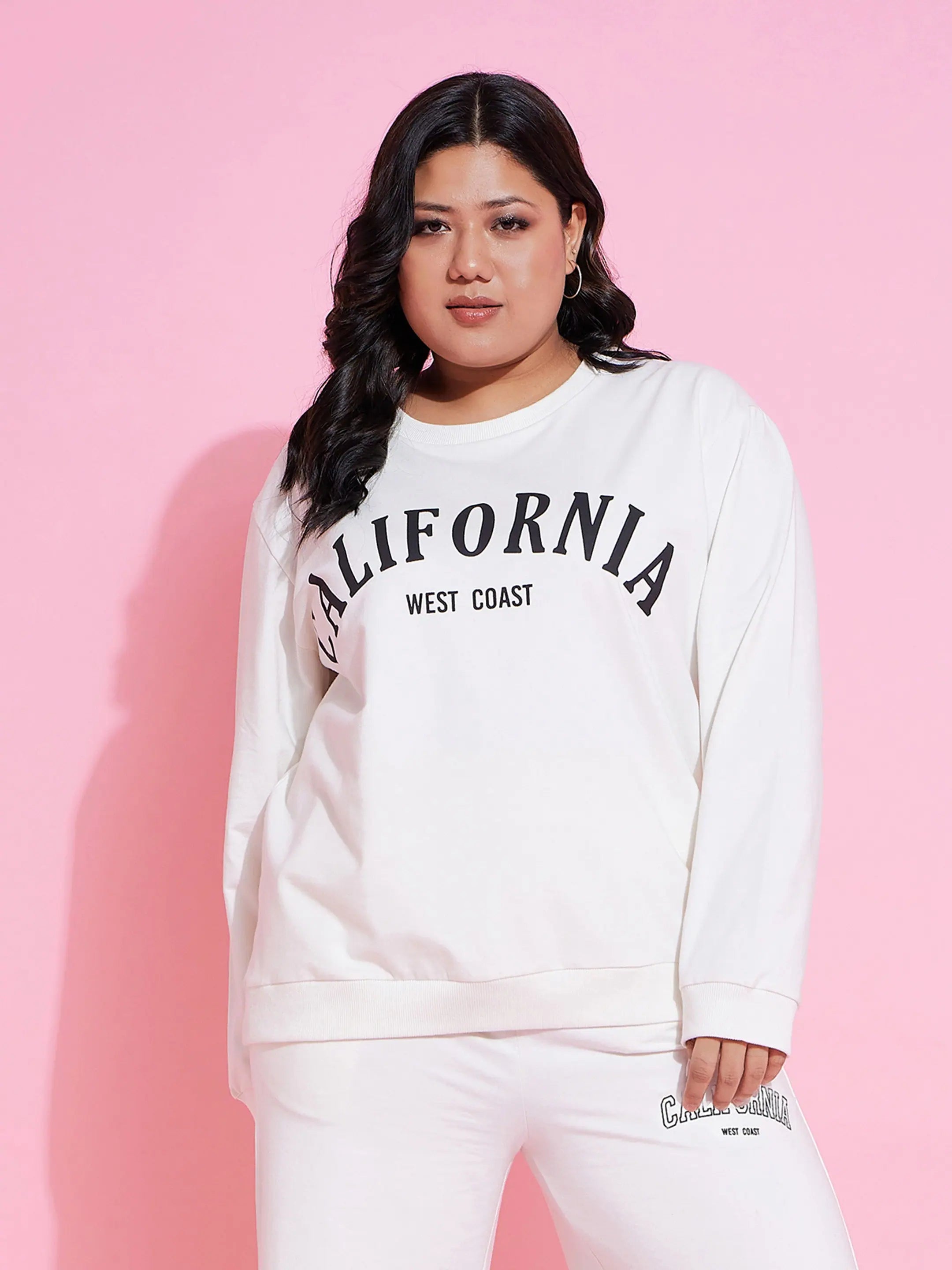 White California Sweatshirt & Track Pants - Lehenga for Women