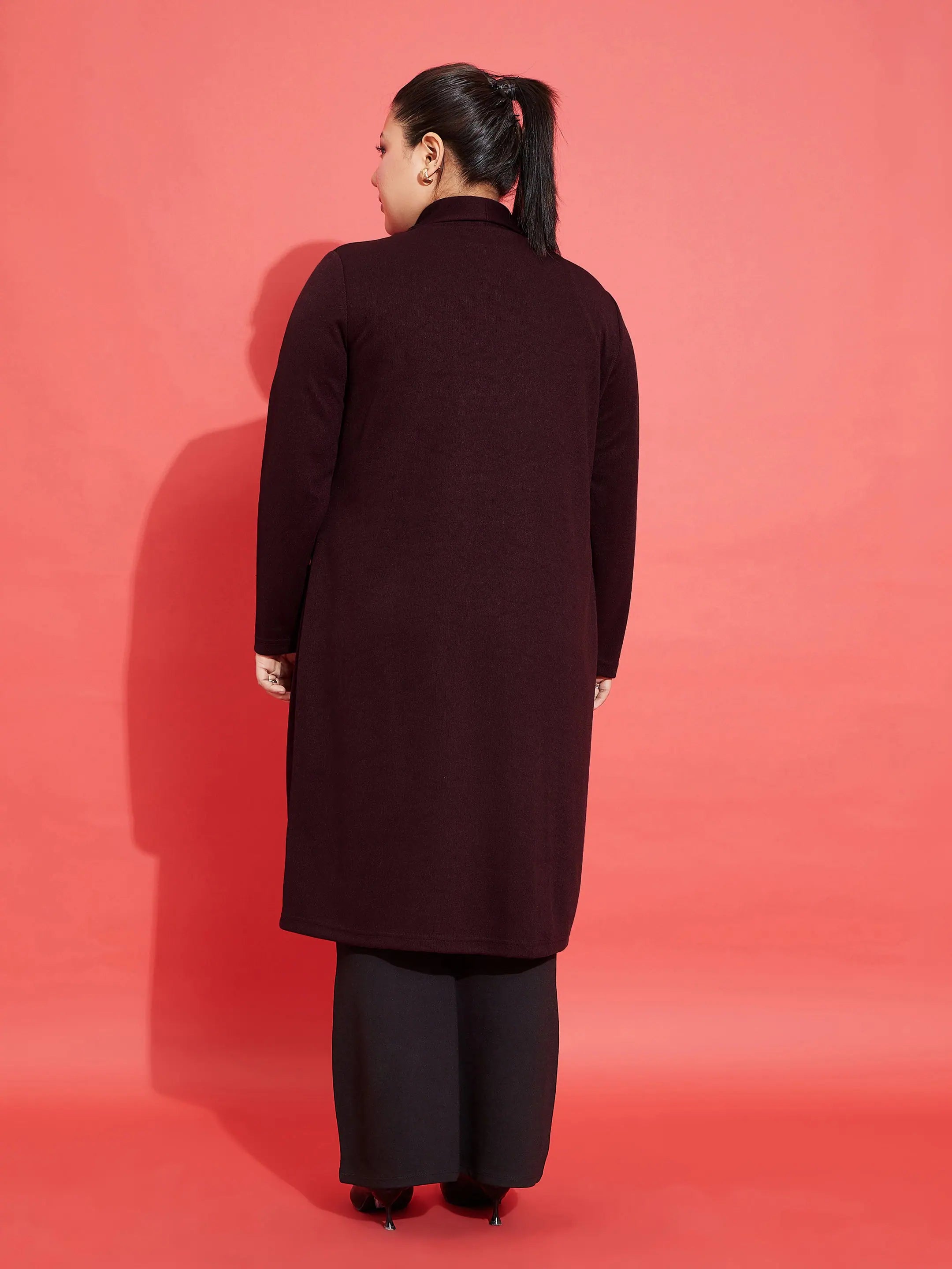 Maroon Ribbed Shrug - Women's Western Wear & Clothing Outfits