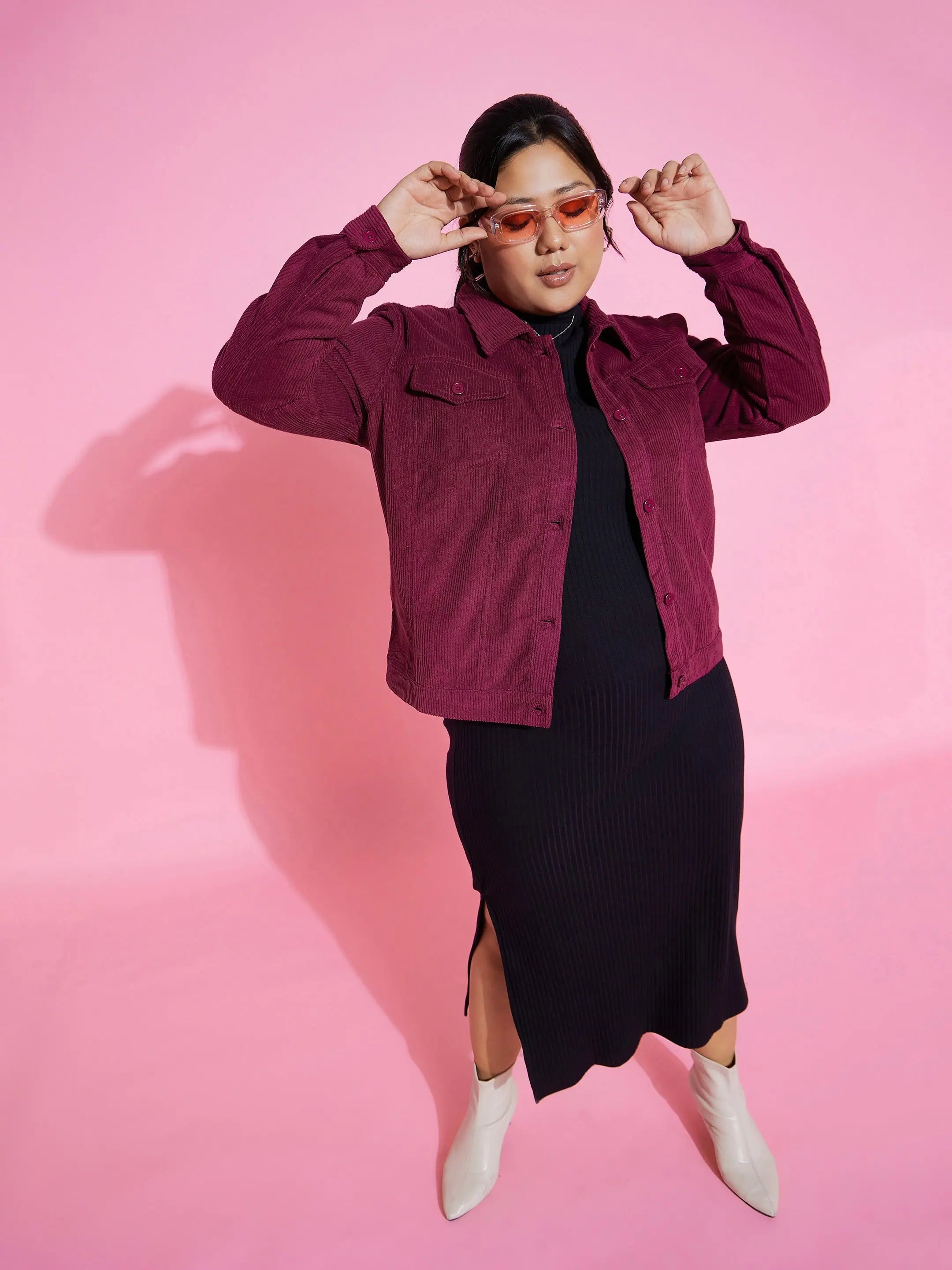 Burgundy Corduroy Jacket - Women's Fashion Jackets & Coats