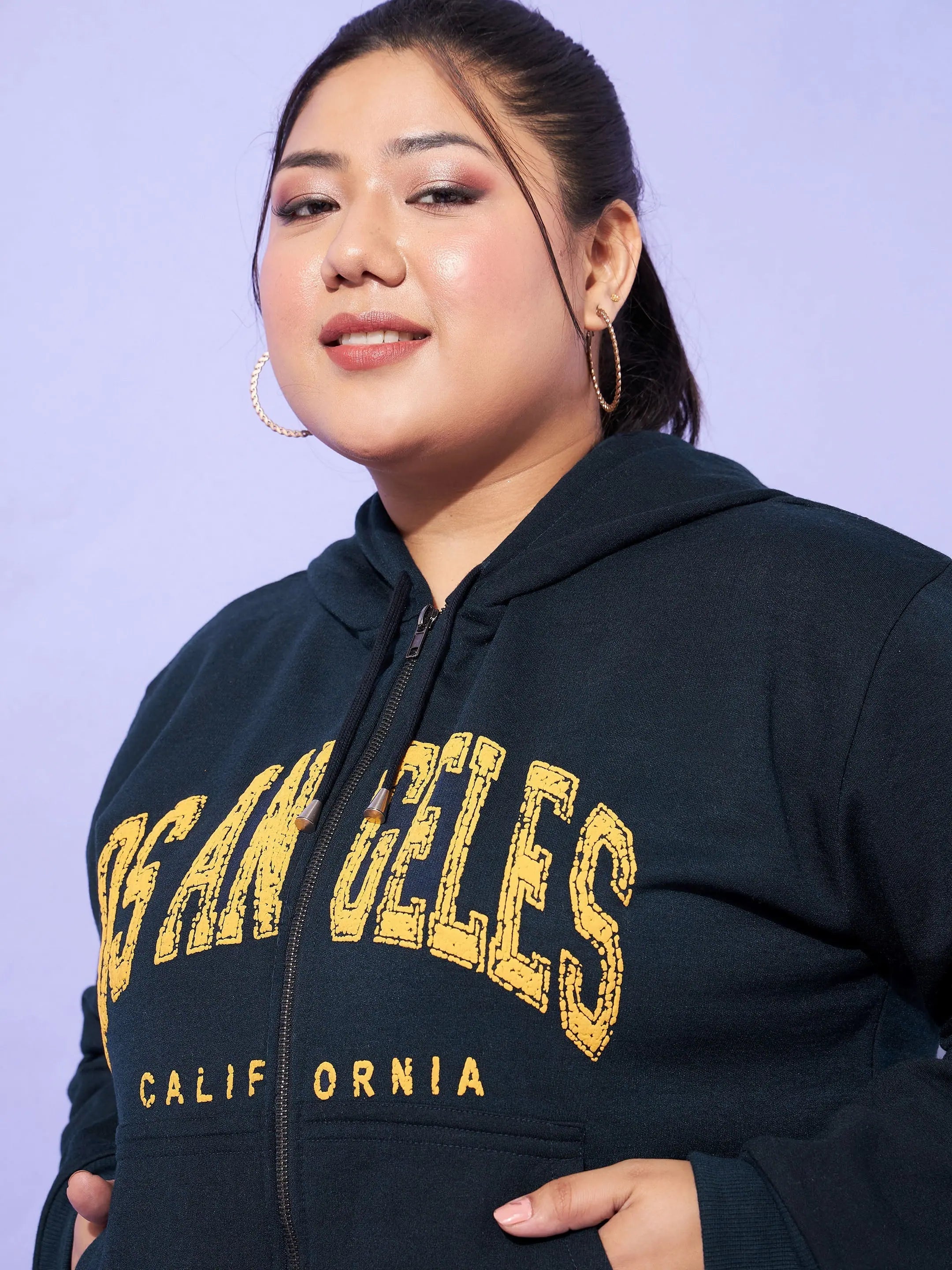 Blue Printed Fleece Jacket - Women's Trendy Jackets & Outerwear