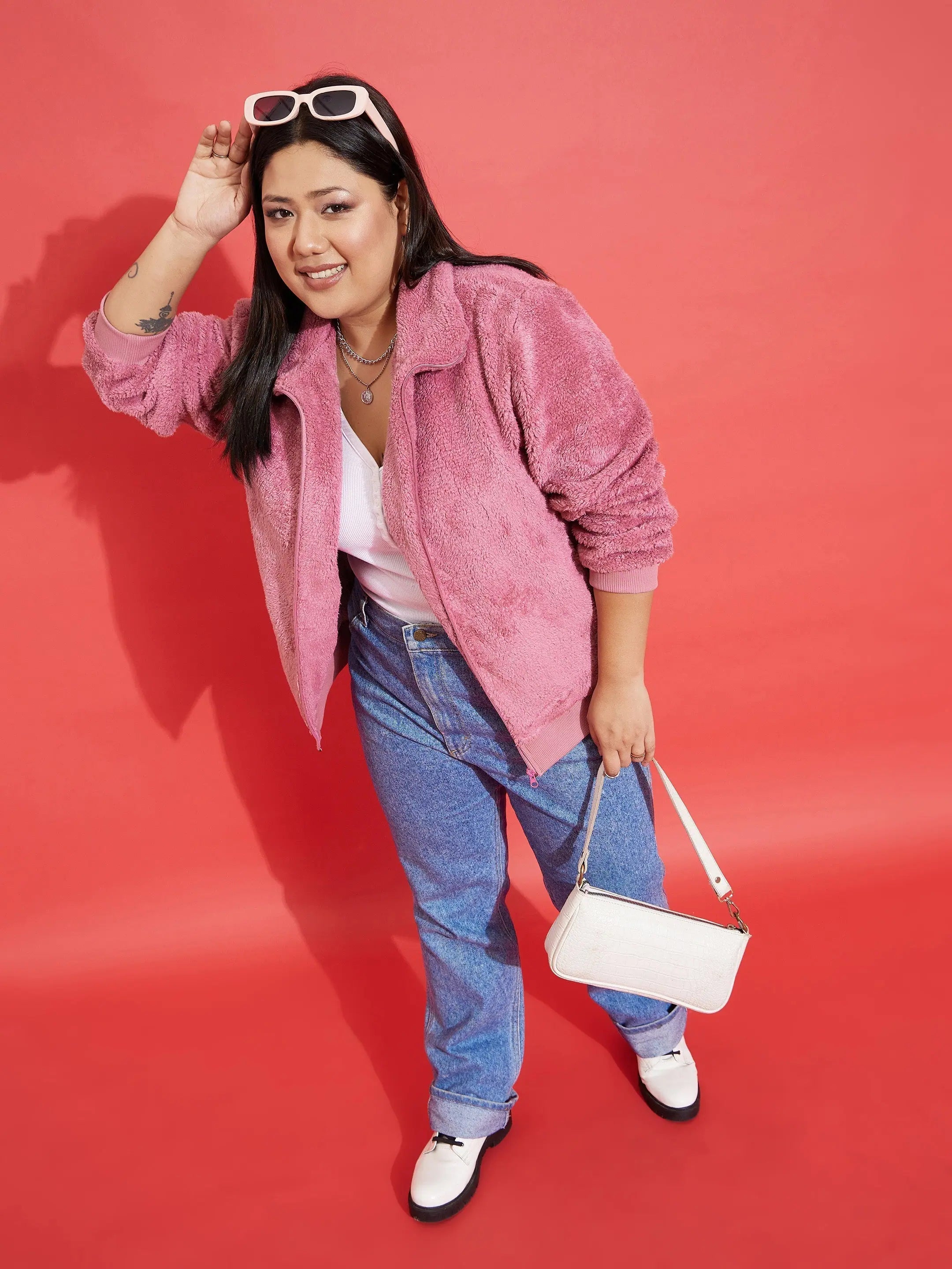 Pink Fur Women's Jacket - Trendy Winter Coats & Outerwear