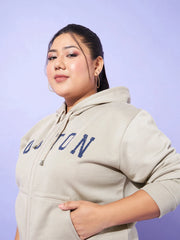 Women Printed Standard Grey Full Sleeve Jacket