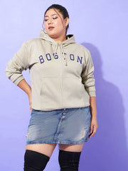 Women Printed Standard Grey Full Sleeve Jacket