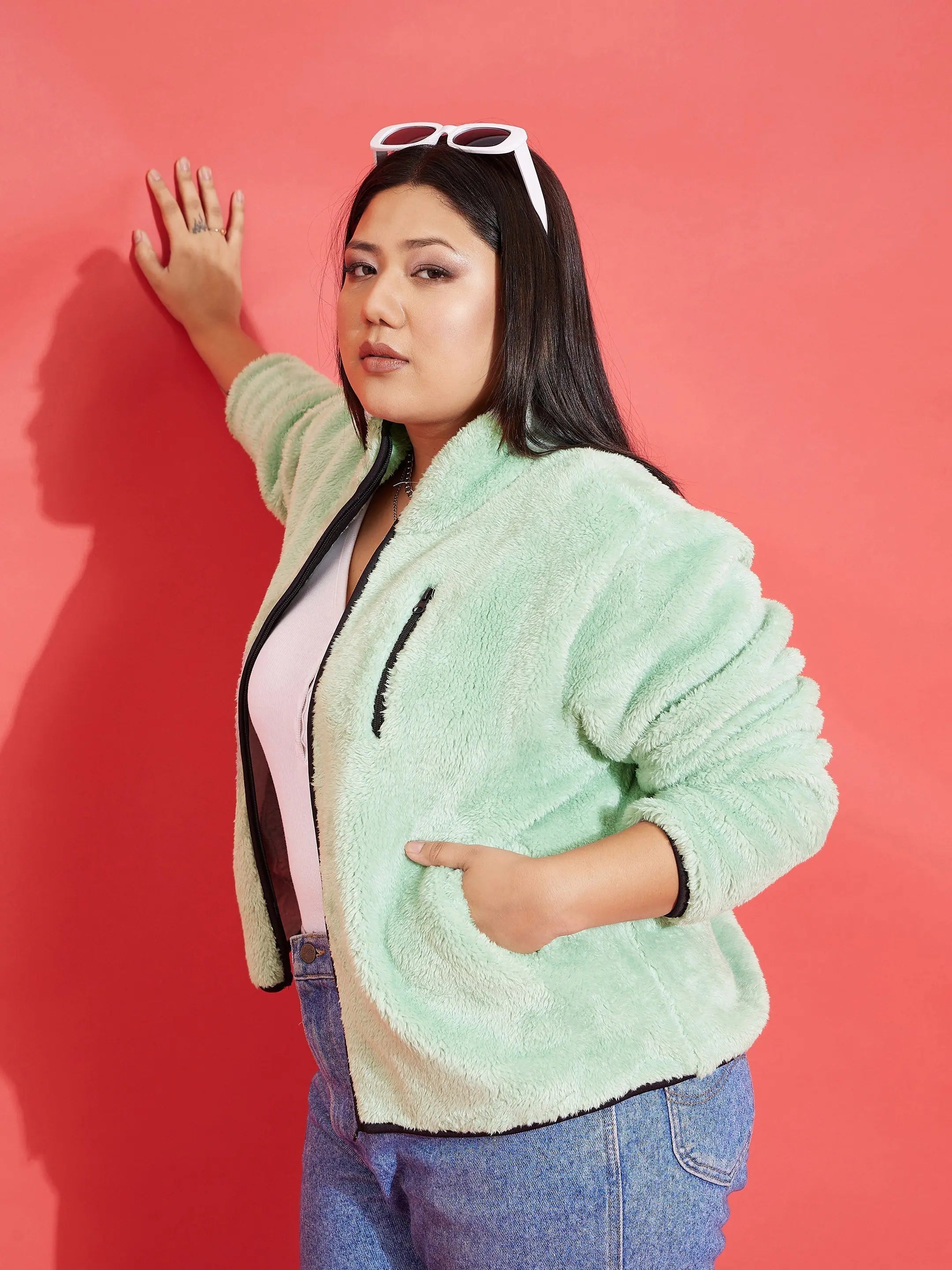 Green Fur Women's Jacket | Trendy Women's Winter Outerwear