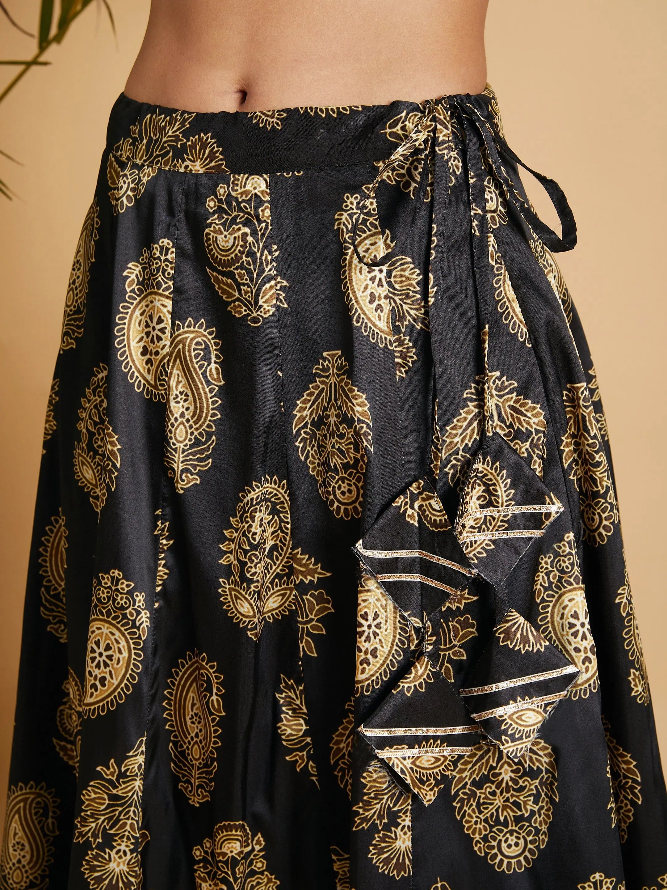 Black Floral Skirt & Velvet Top | Designer Lehenga Choli for W...