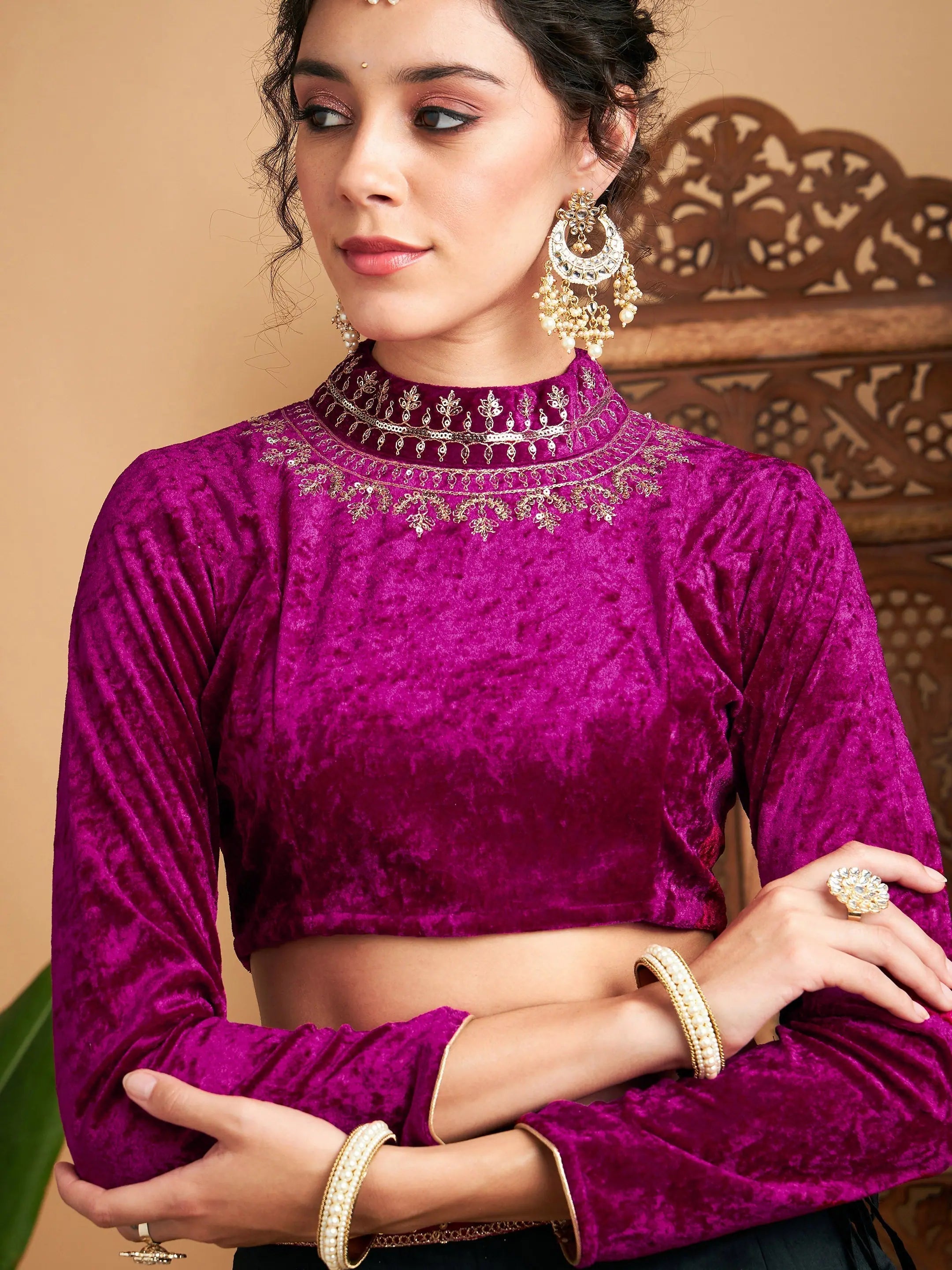 Black & Fuchsia Lehenga Choli Set | Designer Party Wear Lehenga