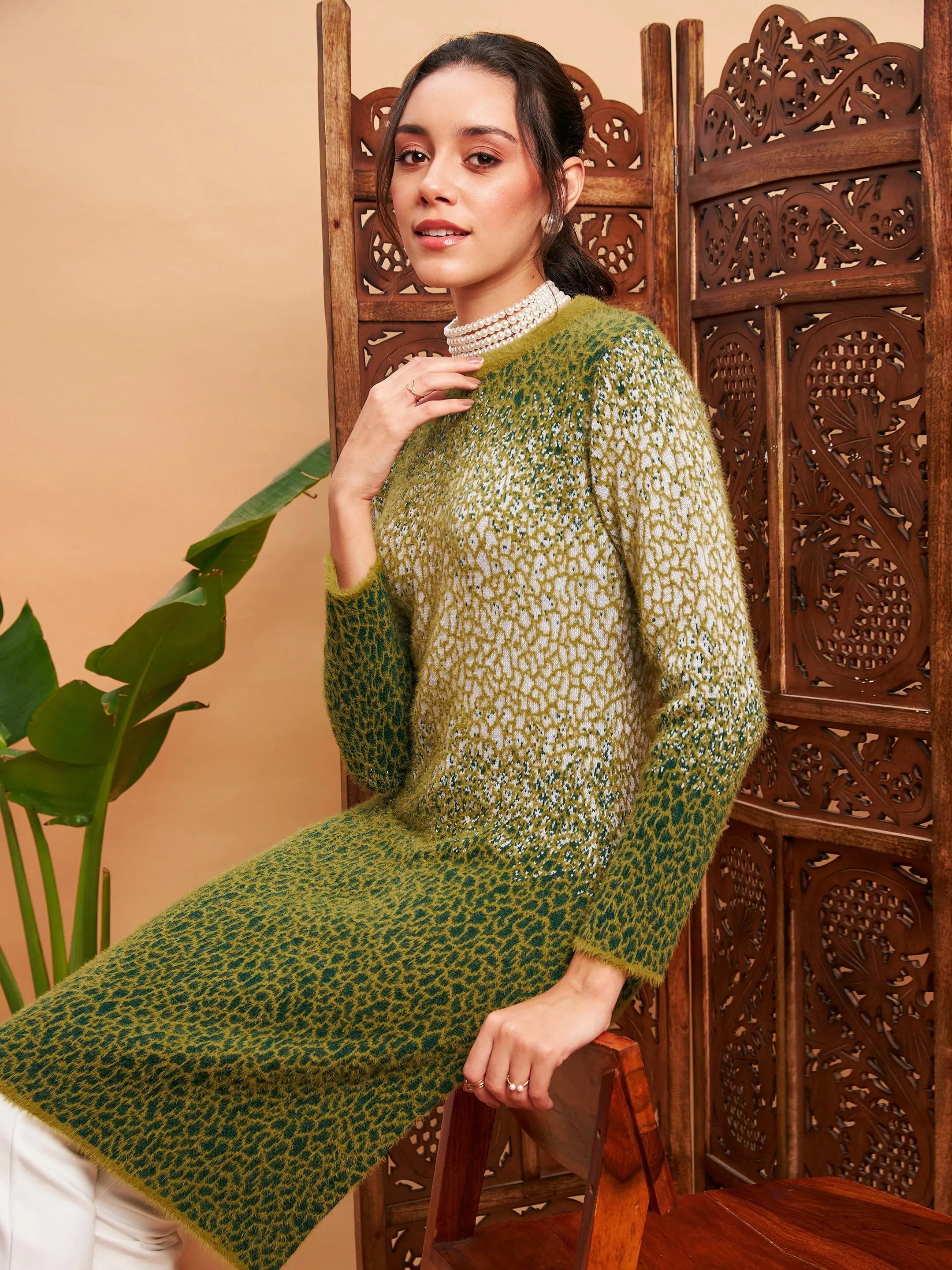 Emerald Green Tie-Dye Indian Kurta for Women | Stylish Kurti