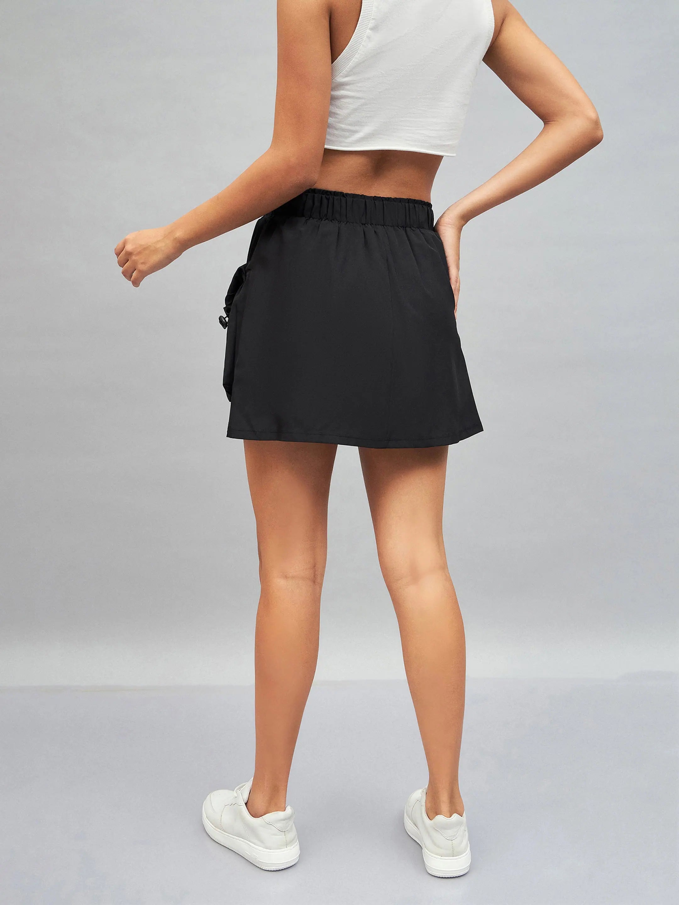 Black Front Pouch Mini Skirt | Women's Skirts & Shorts