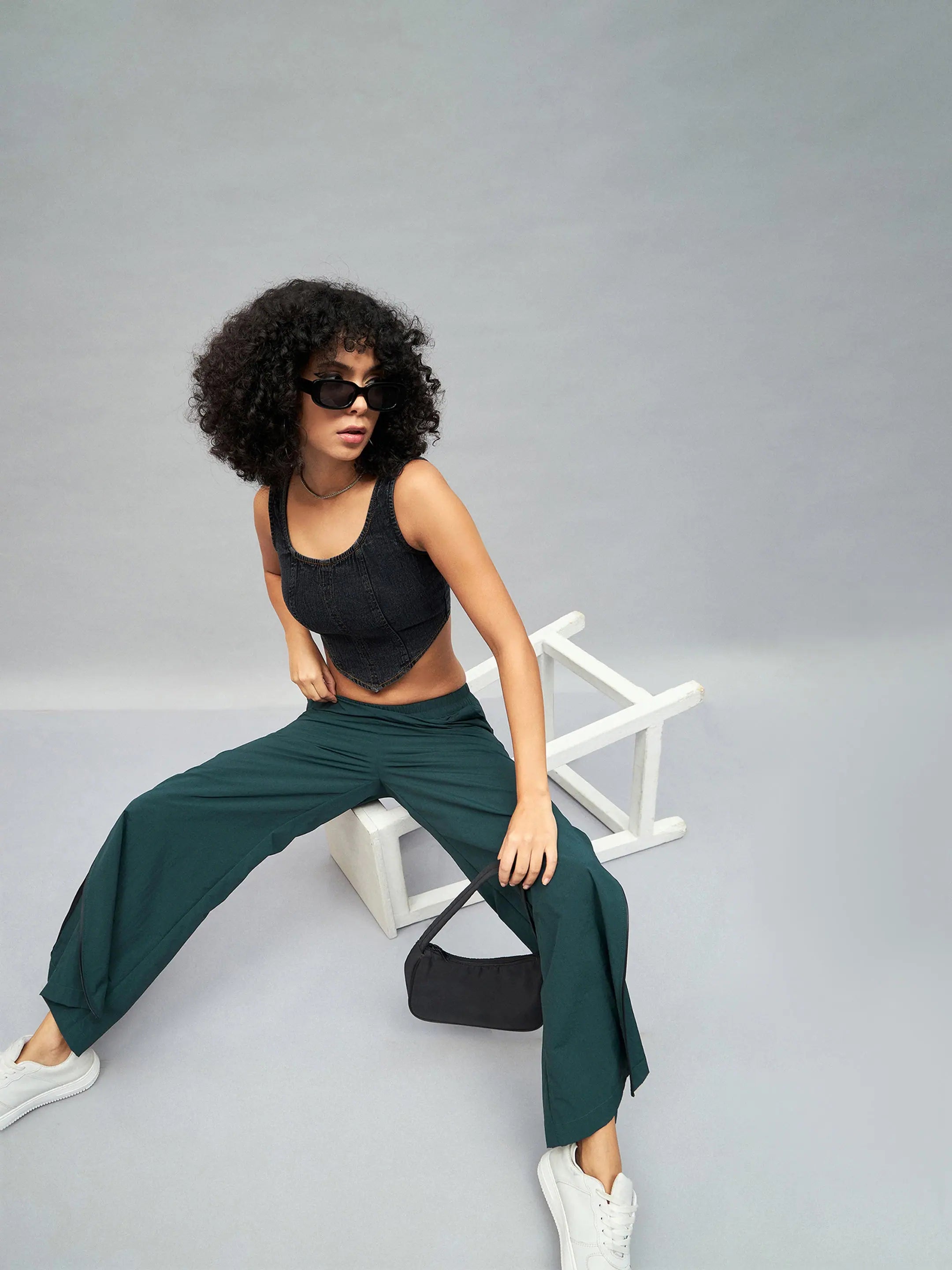 Green Out Seam Zipper Parachute Pants | Women's Western Outfits