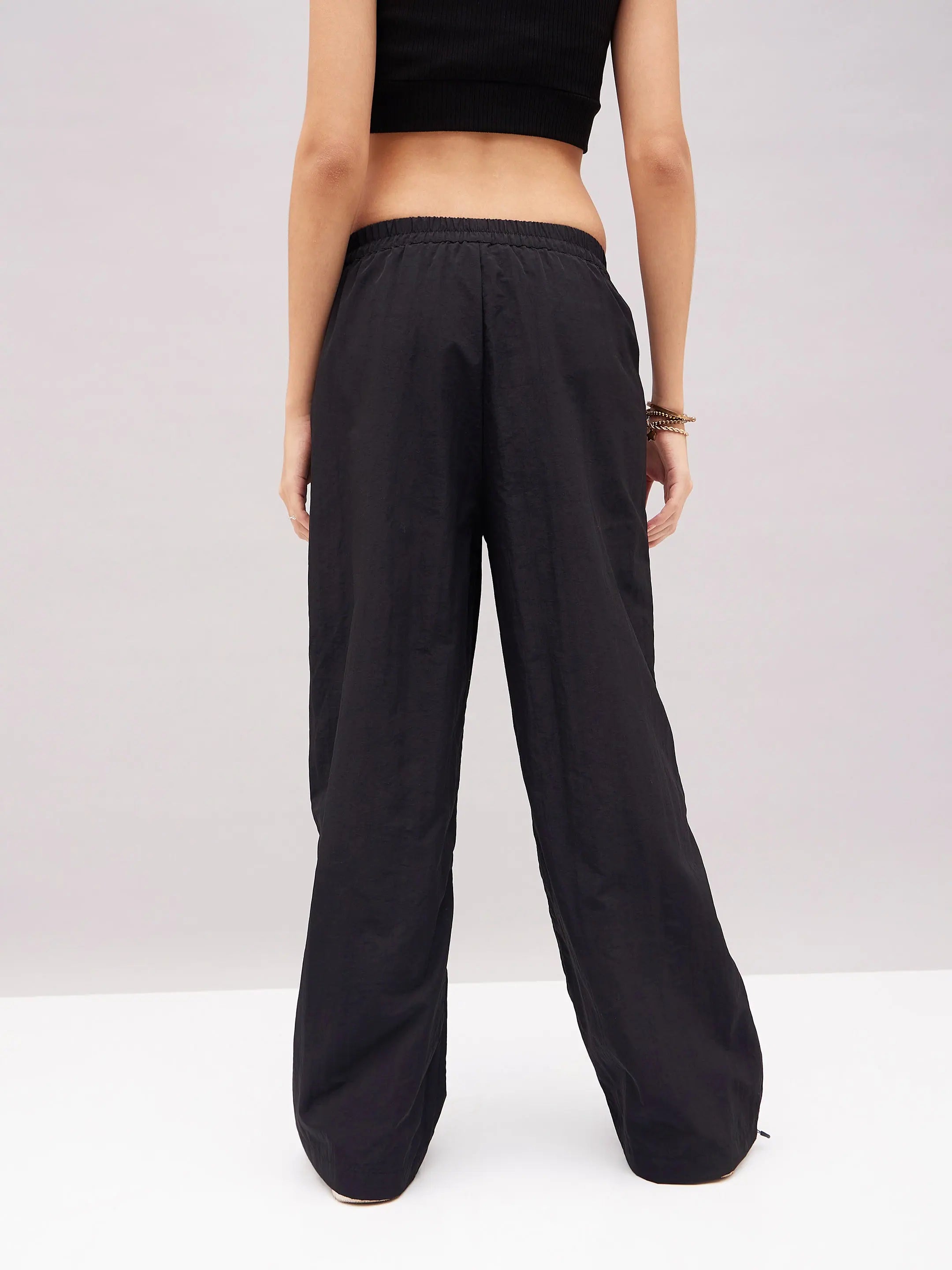Black Out Seam Zipper Parachute Pants | Women's Western Clothing