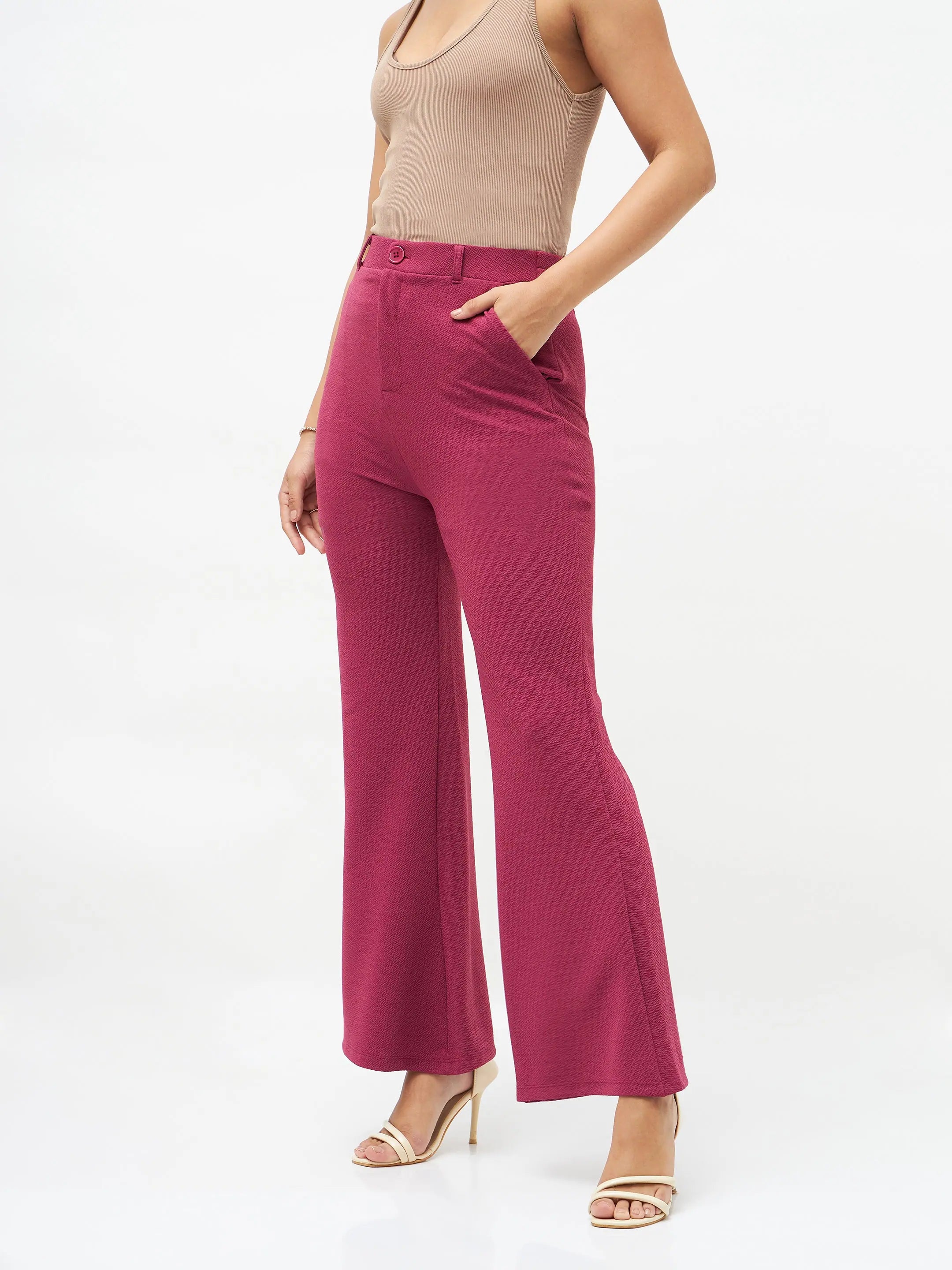Mauve Bell Bottom Pants - Women's Western Wear Outfits