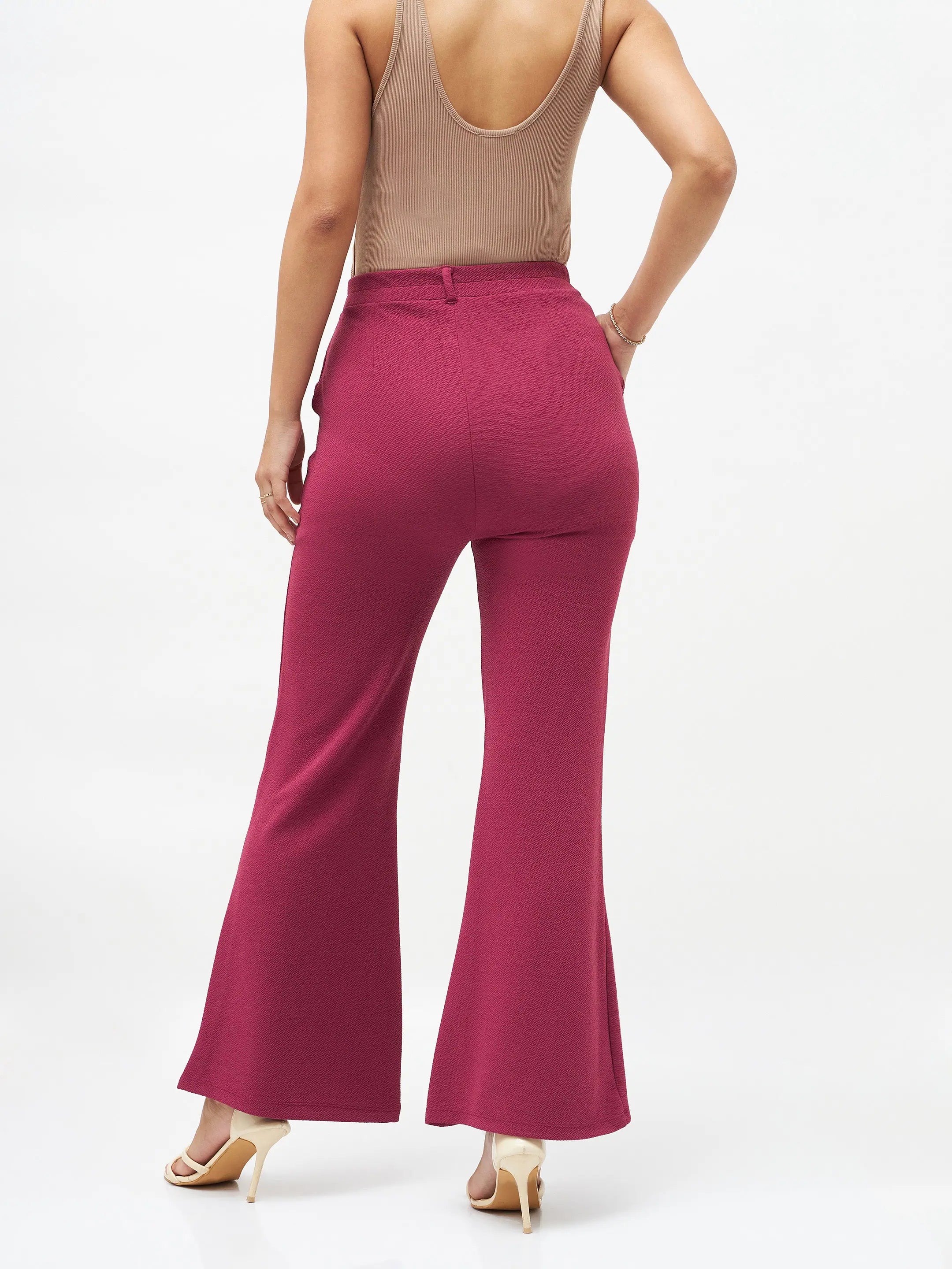 Mauve Bell Bottom Pants - Women's Western Wear Outfits