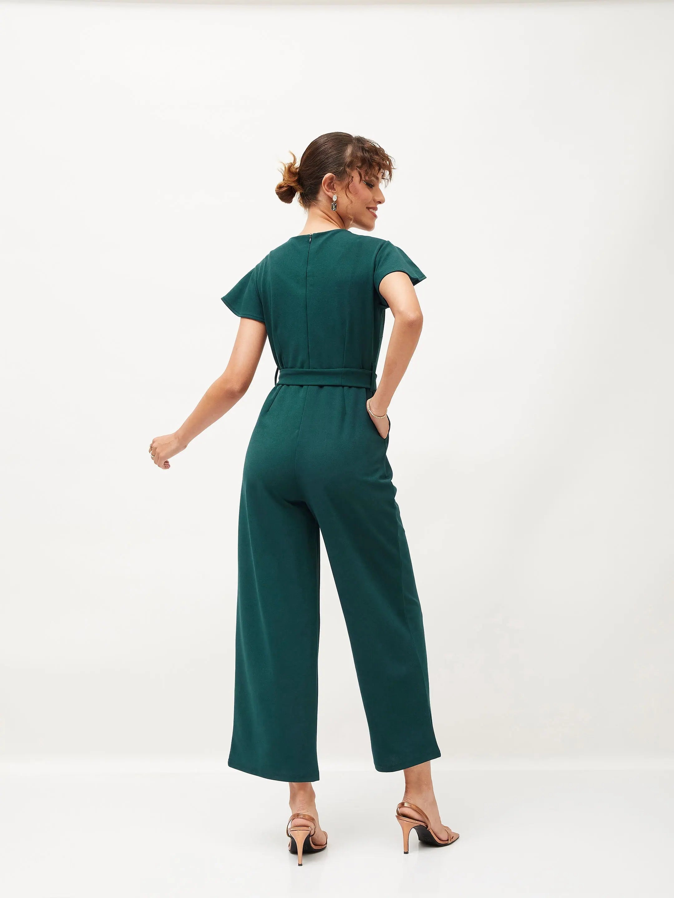 Green Embellished Jumpsuit - Women's Designer Lehenga Style
