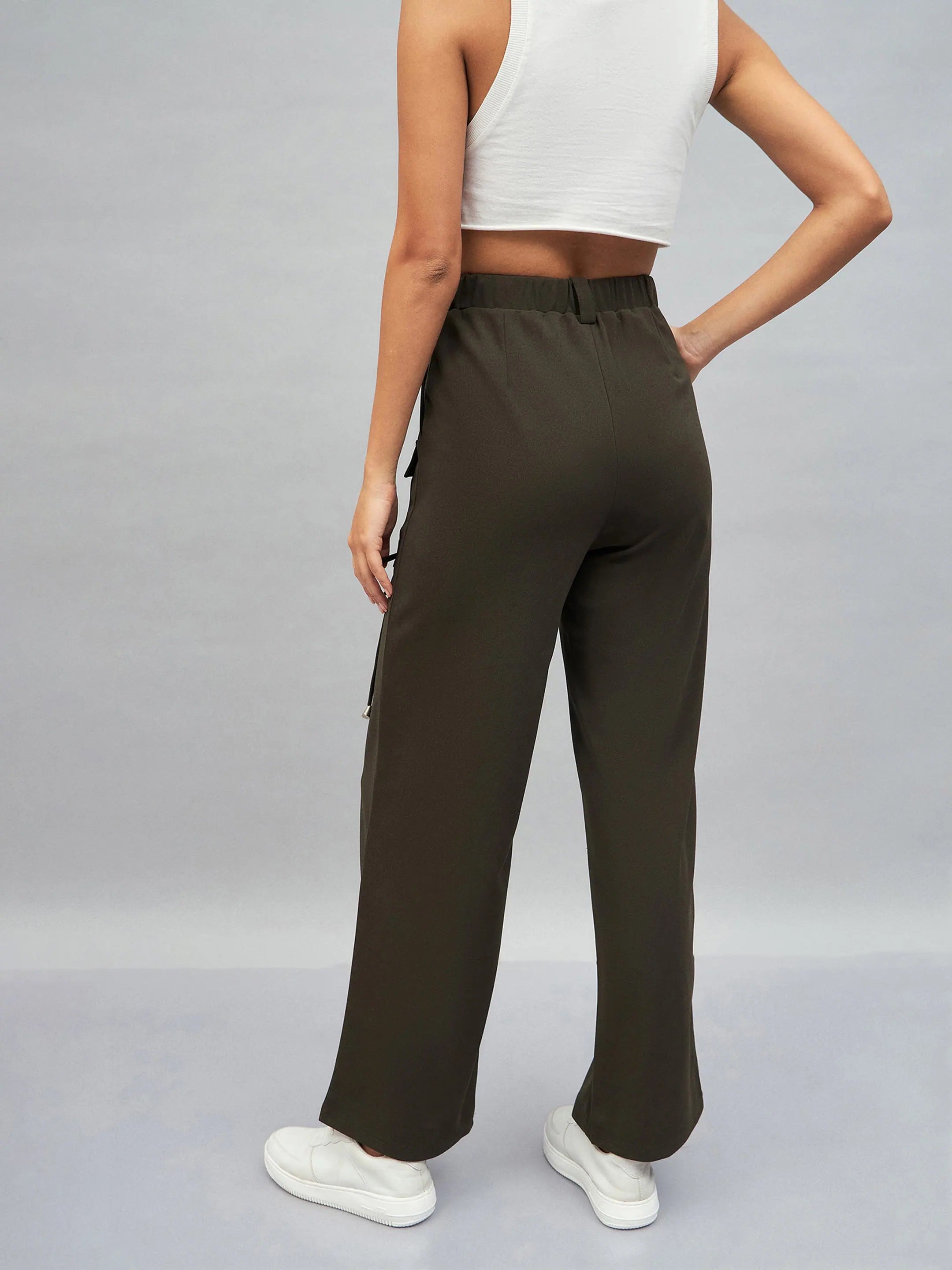 Olive Cargo Pants with Pocket Detail | Women's Western Wear