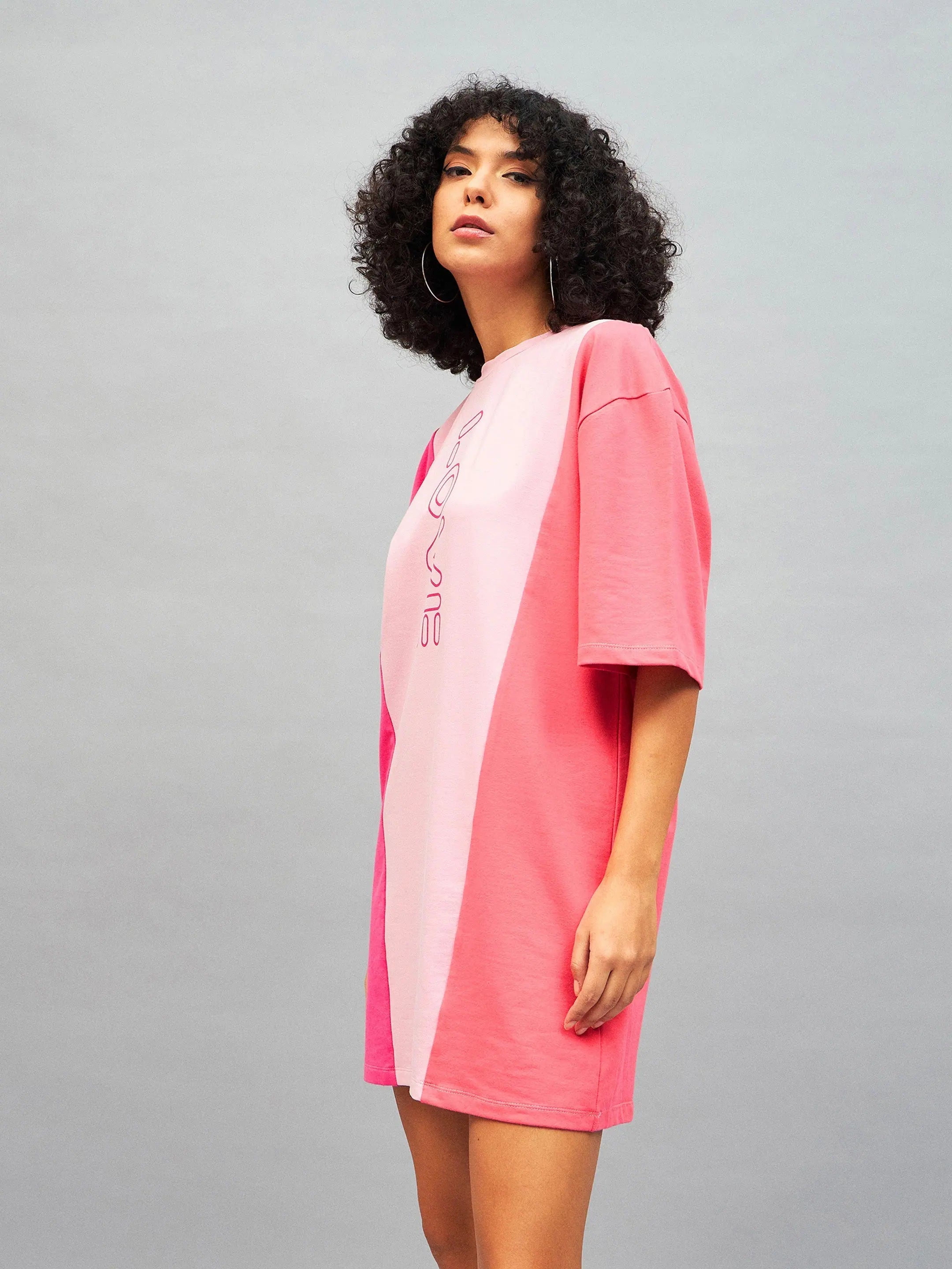 Pink Love Colorblock T-Shirt Dress | Women's Western Wear