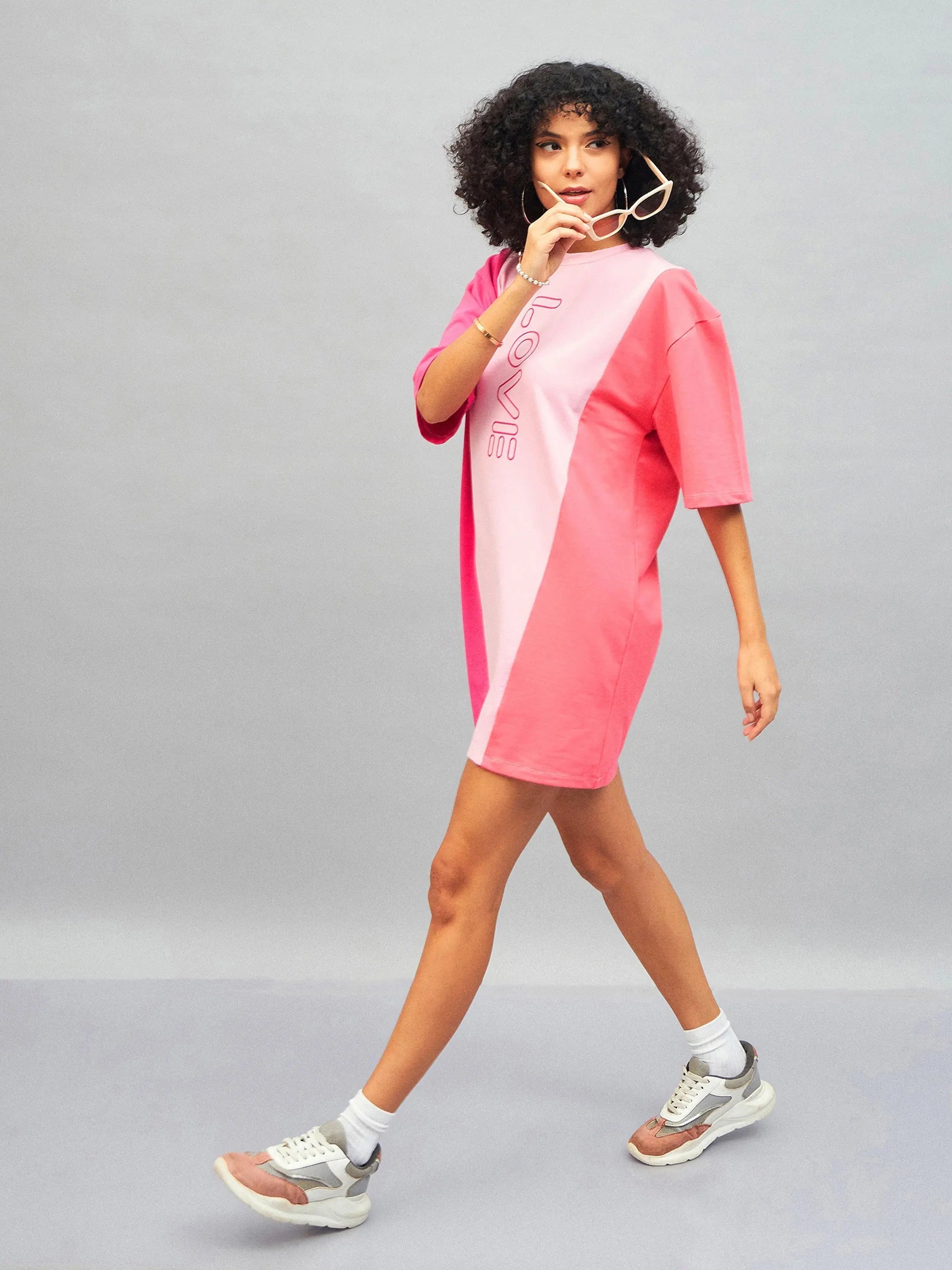 Pink Love Colorblock T-Shirt Dress | Women's Western Wear