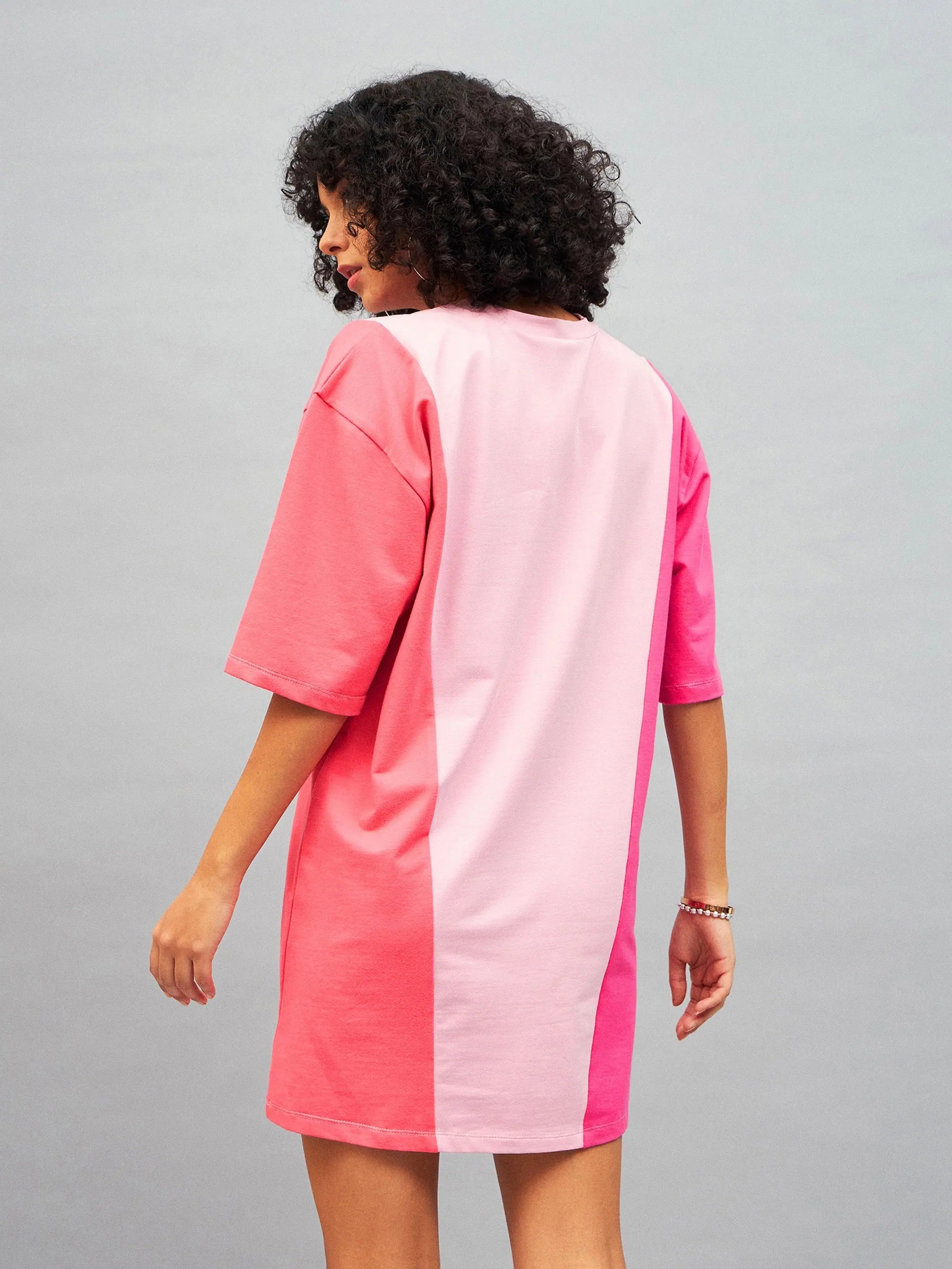 Pink Love Colorblock T-Shirt Dress | Women's Western Wear
