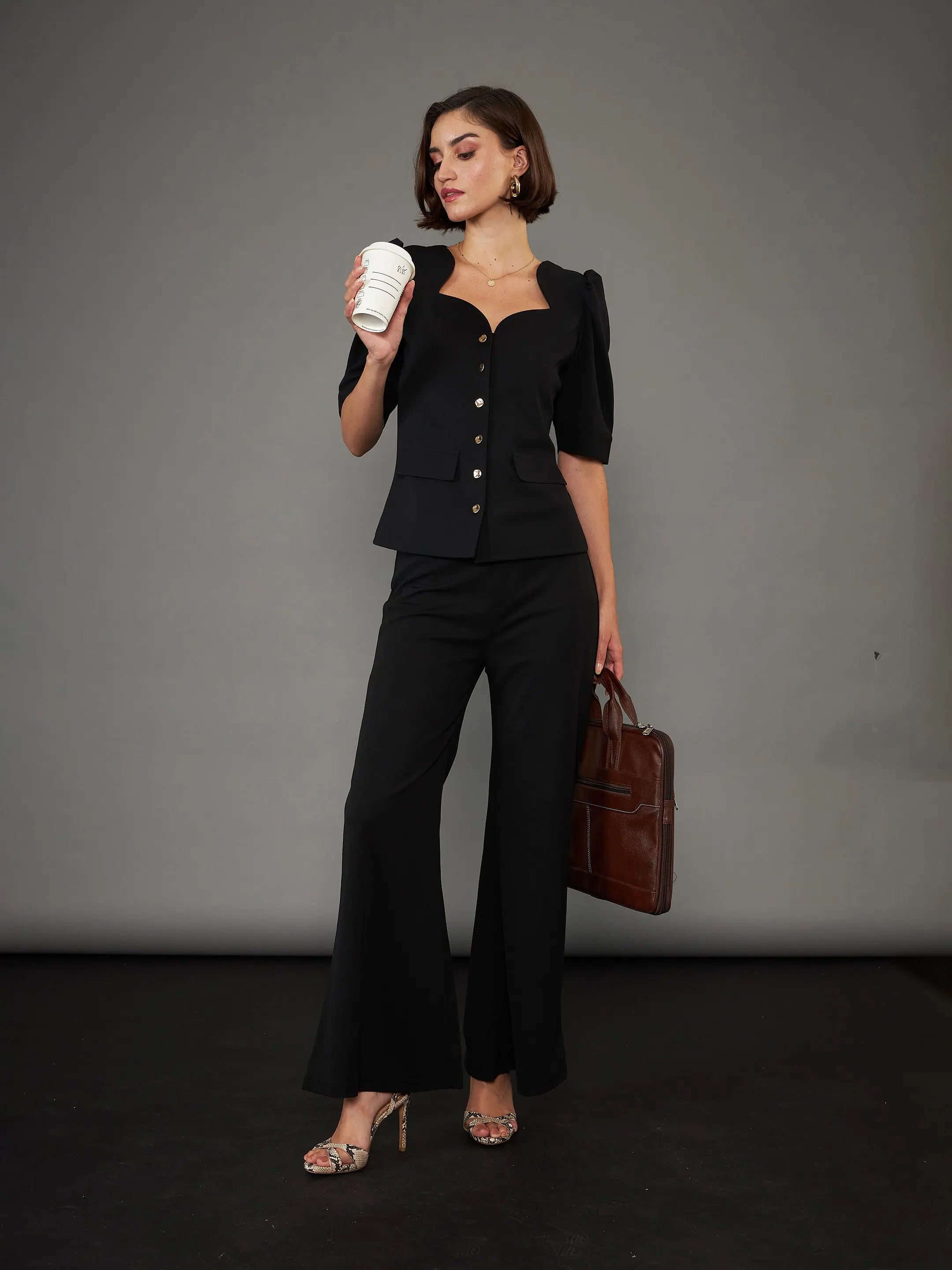 Black Puff Sleeve Top - Trendy Women's Western Clothing