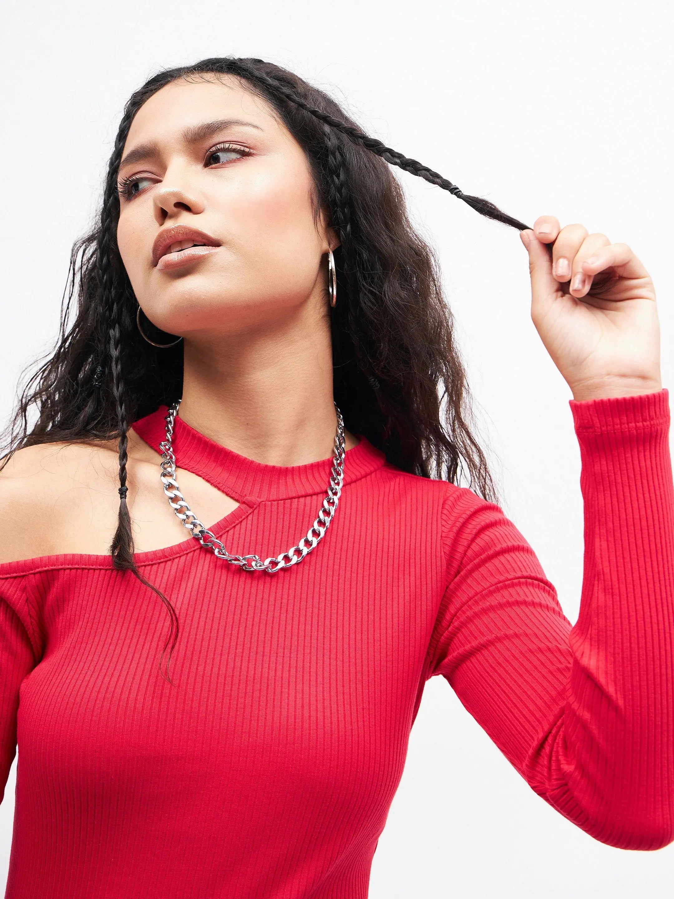 Pink Shoulder Cut Out Top - Women's Western Wear Online