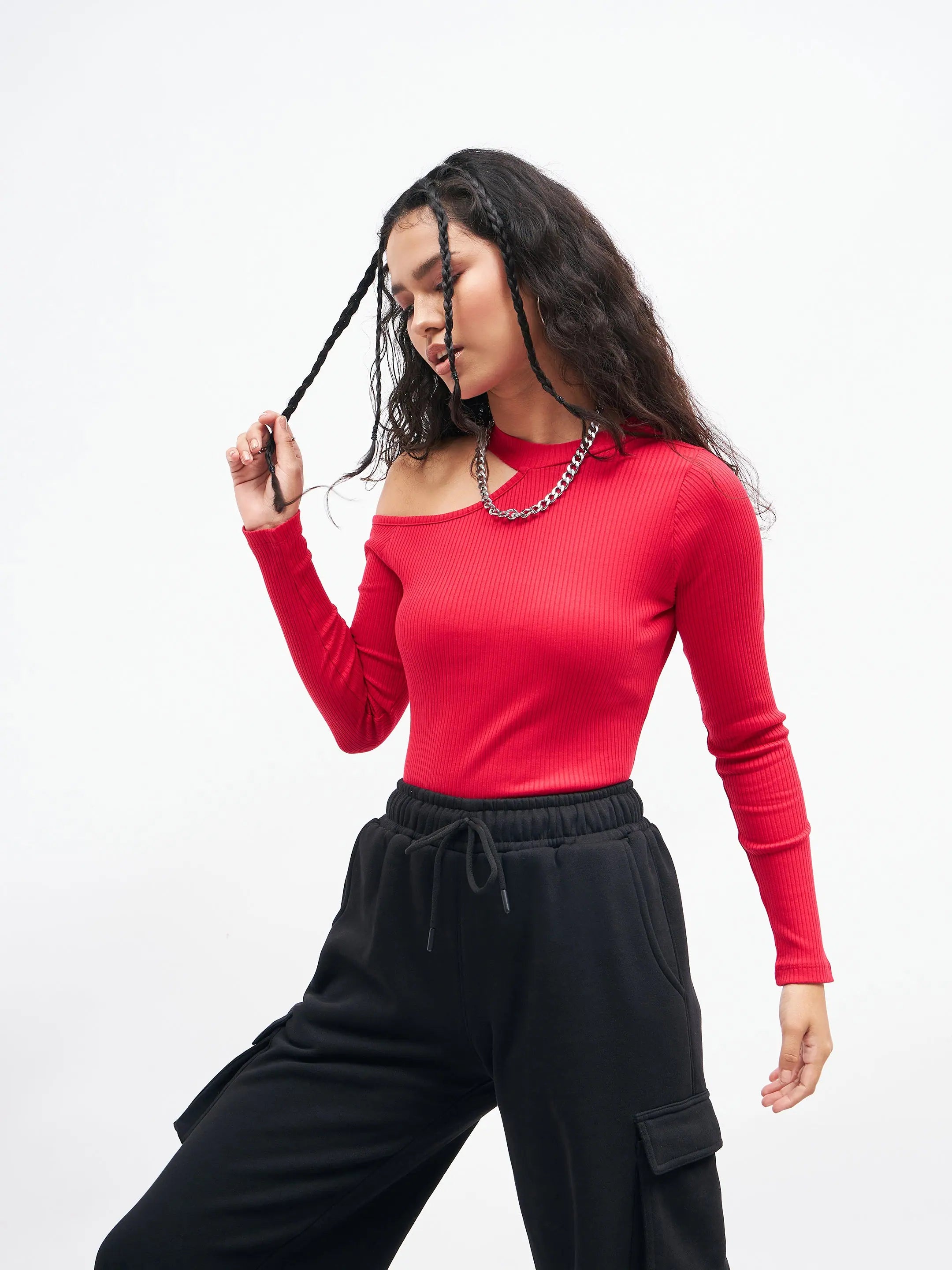 Pink Shoulder Cut Out Top - Women's Western Wear Online