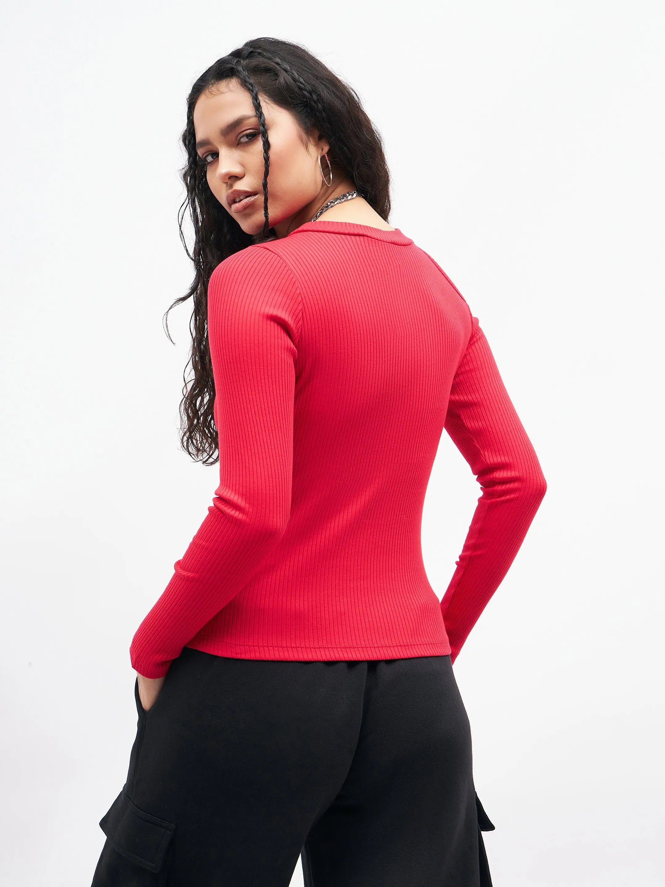 Pink Shoulder Cut Out Top - Women's Western Wear Online