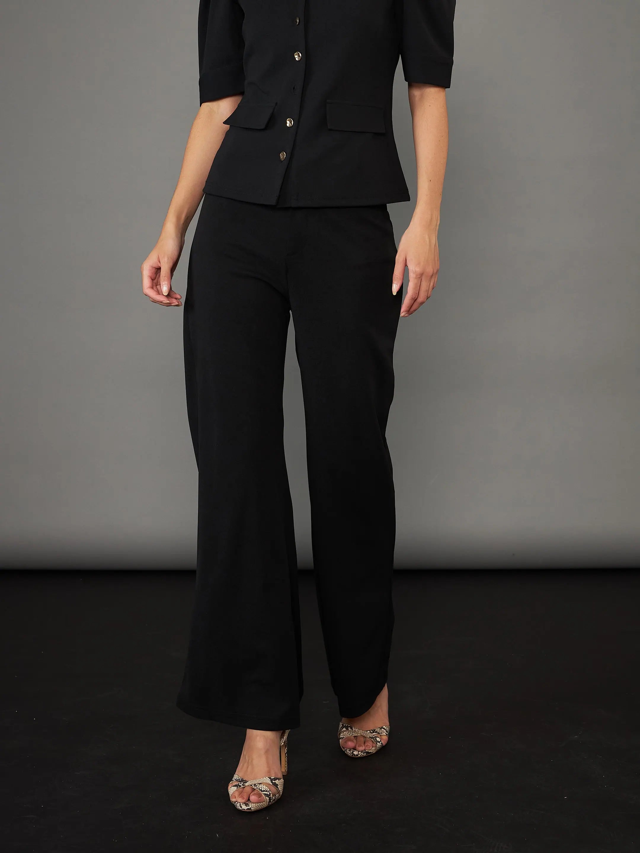 Black Knitted Bell Bottoms - Stylish Women's Western Wear