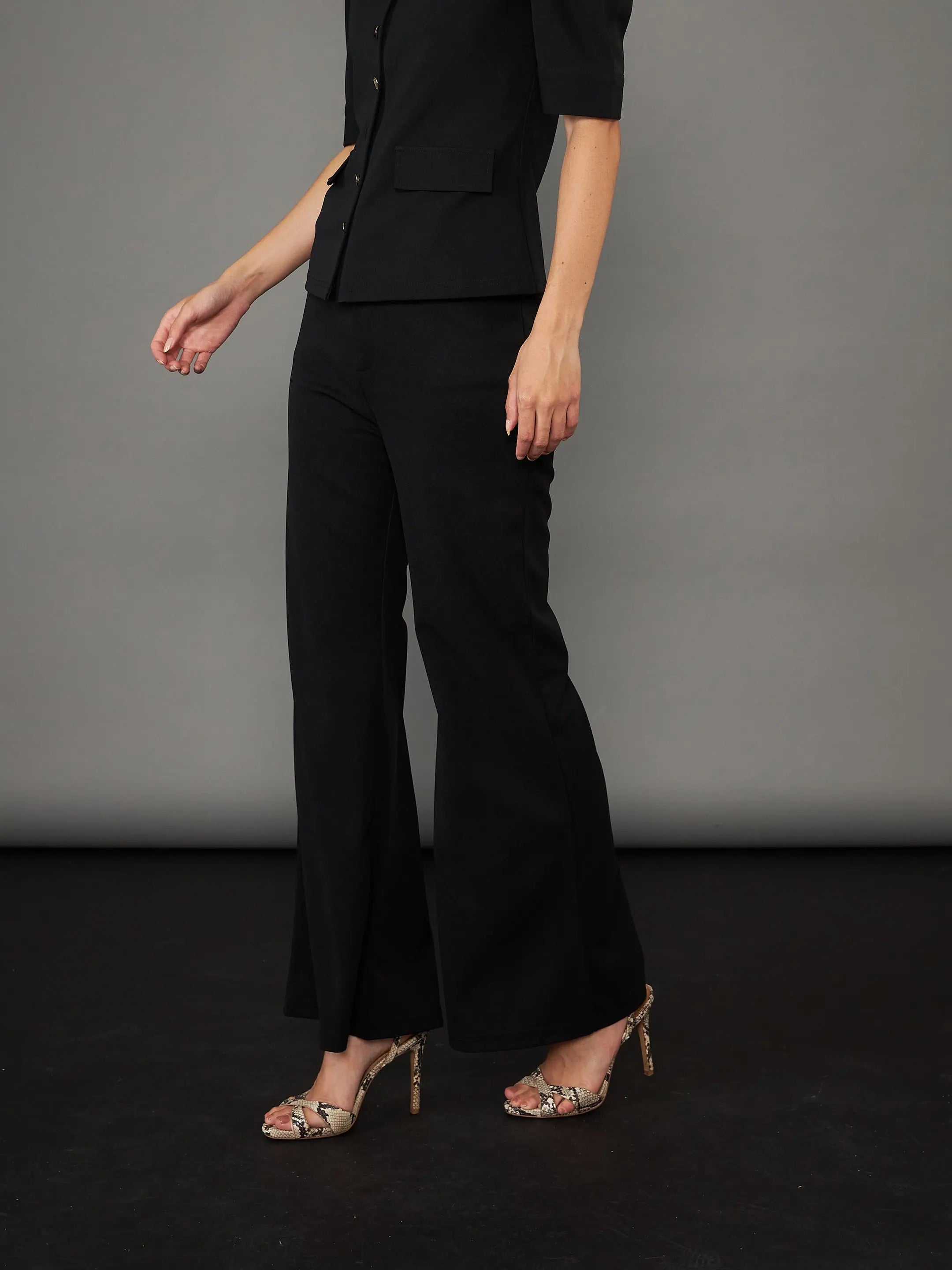 Black Knitted Bell Bottoms - Stylish Women's Western Wear