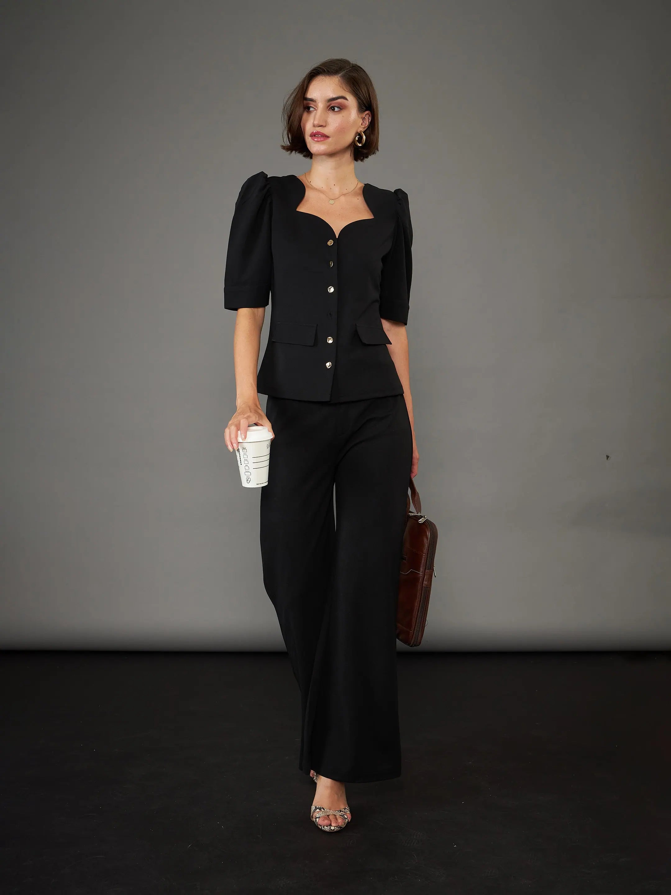 Black Knitted Bell Bottoms - Stylish Women's Western Wear